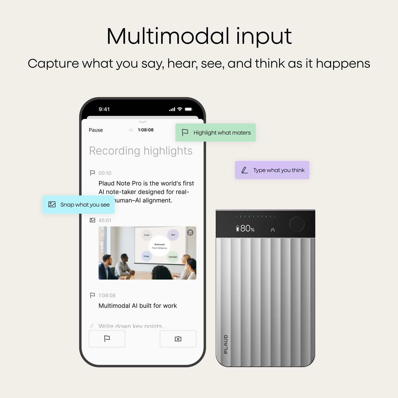 Plaud Note Pro AI Voice Recorder, Transcribe & Summarize with AI Note Taker for Meetings & Calls, Professionals & Teams, Supports 112 Languages, Ultra-Slim, InstantView Display, Case Included, Black