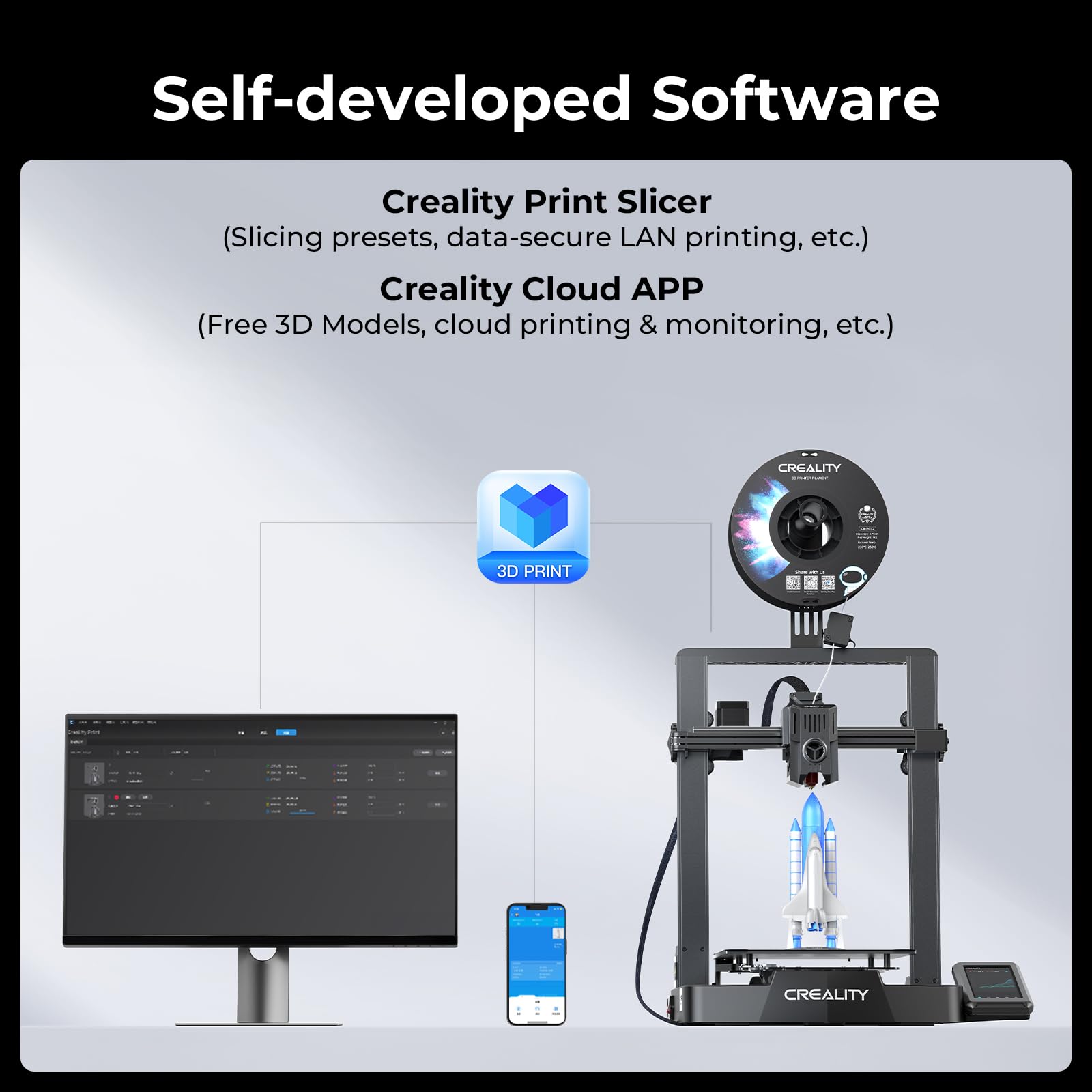 Creality Ender 3 V3 SE 3D Printer, 250mm/s High-Speed Desktop Printer, CR Touch Auto-Leveling, Sprite Direct Extruder, Dual Z-Axis, Auto-Load Filament, 8.66x8.66x9.84 Print Volume, Easy Assembly