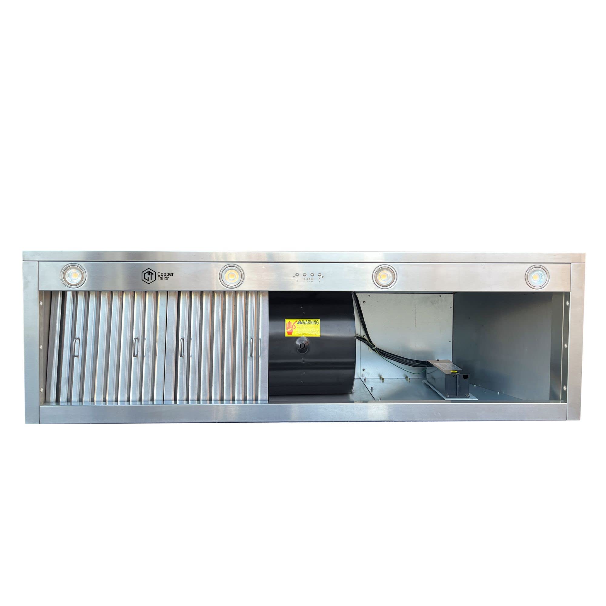 CT Copper Tailor Built-in Range Hood Insert Vent 48 Inch, 1150 CFM with 4-Speed Fan, LED Light, Dishwasher-safe Baffle Filter,Stainless Steel