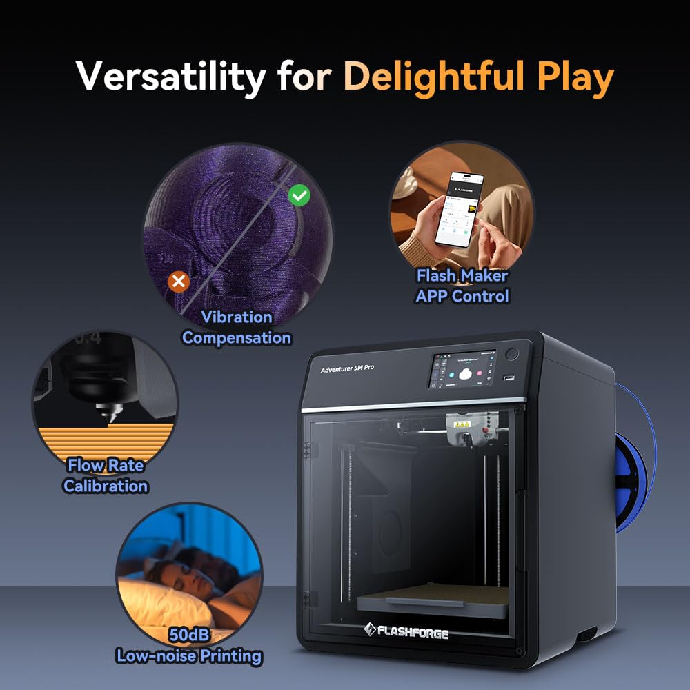 FLASHFORGE AD5X Multi-Material 3D Printer 4-Color Printing, 600mm/s Speed 1-Click Print with DIY IFS Creations, Full-Auto Calibration & Filament Backup, AD5X- Multi-Color Productivity Booster