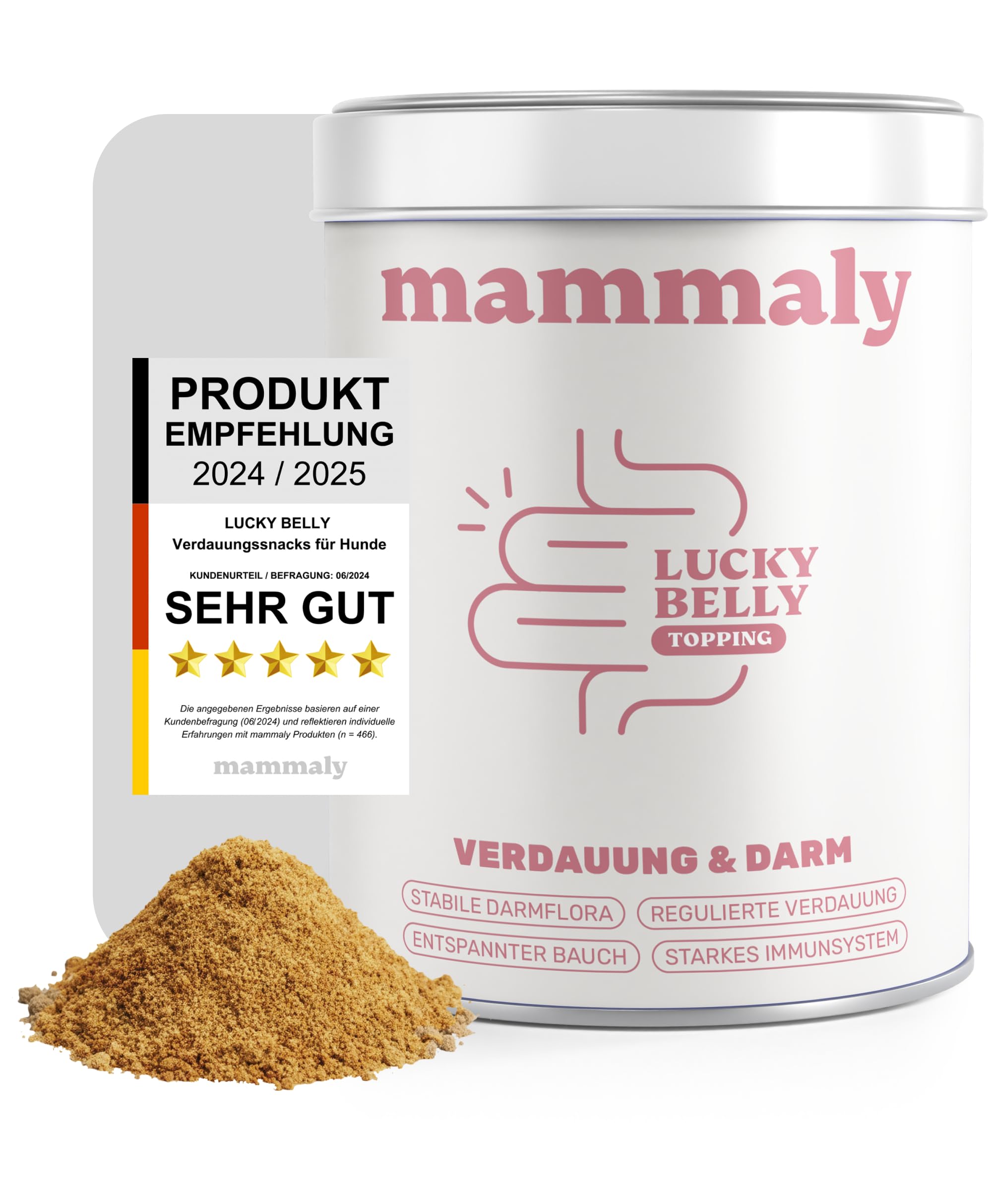 9-in-1 Probiotika für Deinen Hund - Lucky Belly Hypoallergen Allergie Fit ohne Huhn 120 Drops (350g) von mammaly-Bei Magenprobleme & Verdauungsprobleme für Magen-Darm,Verdauungssnacks bei Gras fressen