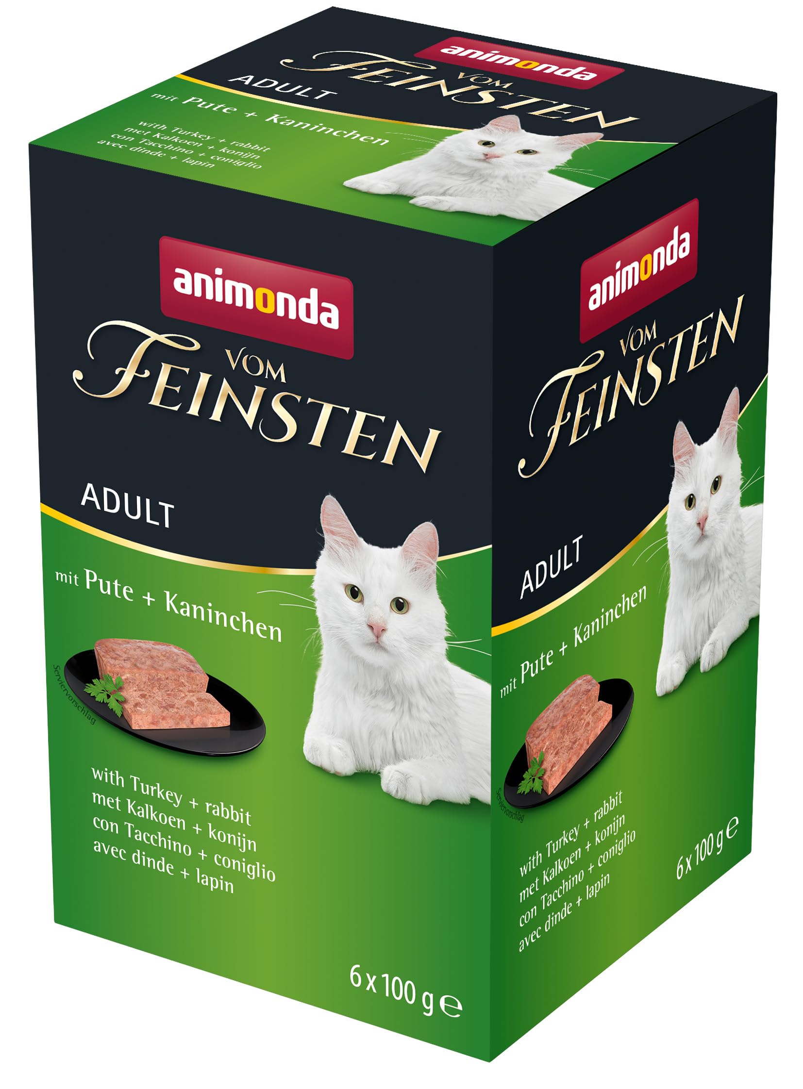 animonda Vom Feinsten Adult Vielfalt (32 x 100 g), Nassfutter für ausgewachsene Katzen, Katzenfutter ohne Getreide und Zucker, mit 100 % frischen, fleischlichen Zutaten
