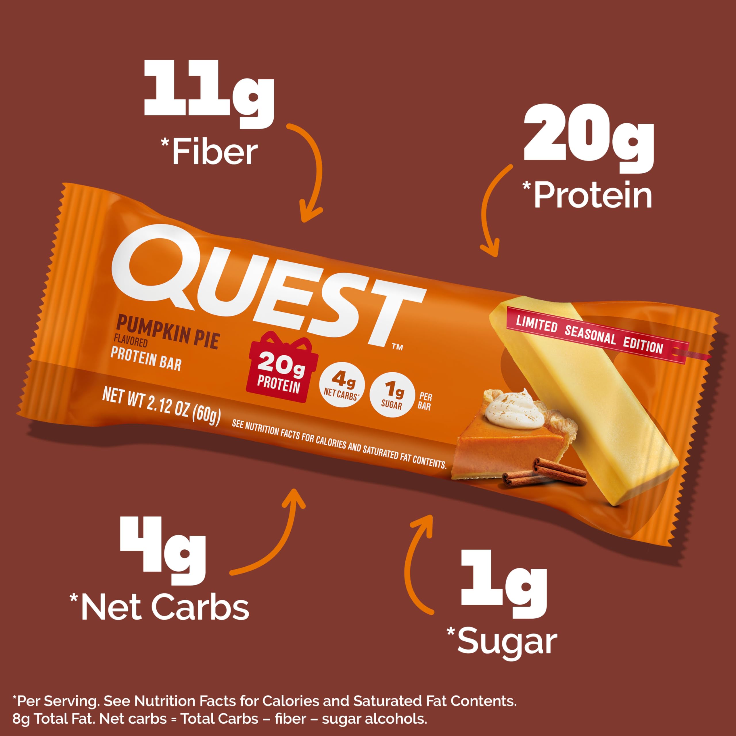 Quest Nutrition Chocolate Chip Dough Cookie Protein Bars, 21g Protein, 1g Sugar, 4g Net Carbs, High Fiber, Gluten Free, Keto-Friendly, 12 Count