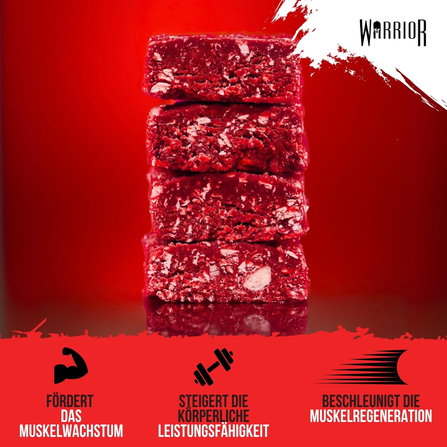 Warrior Raw Proteinriegel 12 x 75 g – Ballaststoffreicher Haferriegel mit Protein, High Protein Snack ohne Zucker, Natürlicher Haferflocken Riegel mit Präbiotika – Schoko-Brownie