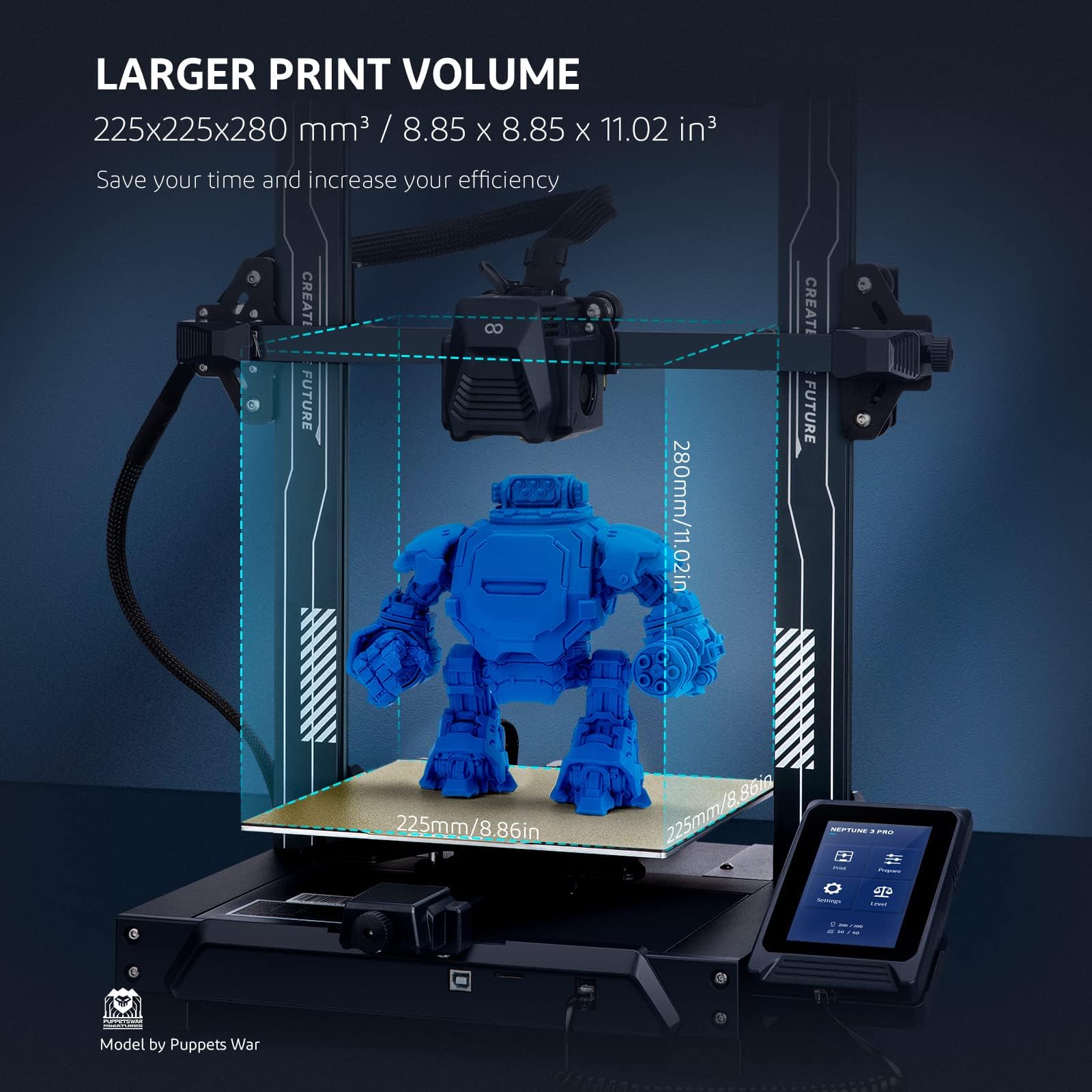ELEGOO Centauri Carbon 3D Printer, CoreXY 500mm/s High Speed Printing with Auto Calibration, 320°C Nozzle and Built-in Camera, Ready to Print Out of the Box, 256x256x256mm Printing Size