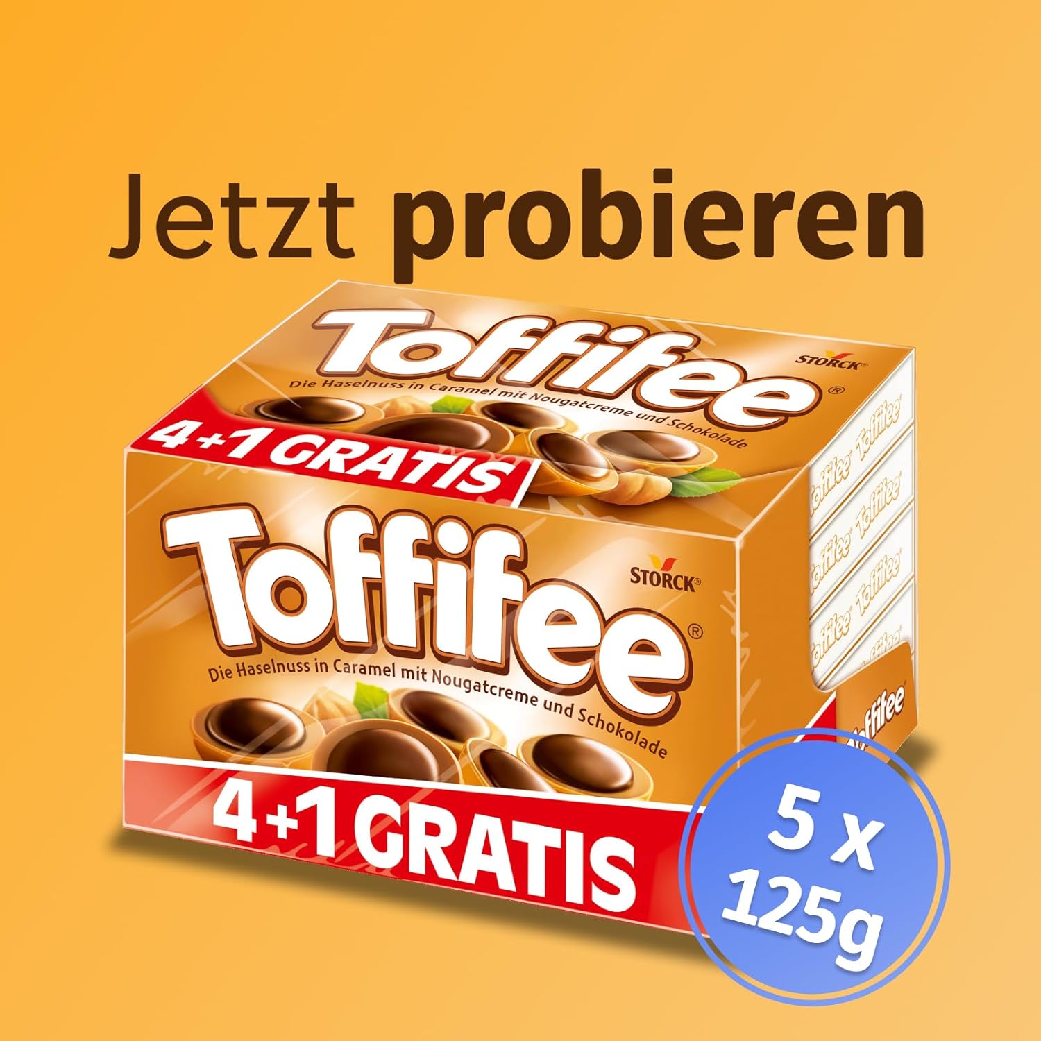 Toffifee – 1 x 125 g – Haselnuss in Karamell mit Nougatcreme und Schokolade – ideal zum gemeinsamen Naschen und Teilen