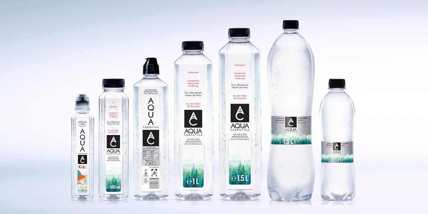 AQUA CARPATICA 1.5L x 12 (6x2) Still Water Premium Natürliches Mineralwasser, Mit Natürlichen Elektrolyten, 100% Recycelbar, BPA Frei, Ohne Kohlensäure, Perfekt für die Zubereitung von Babynahrung