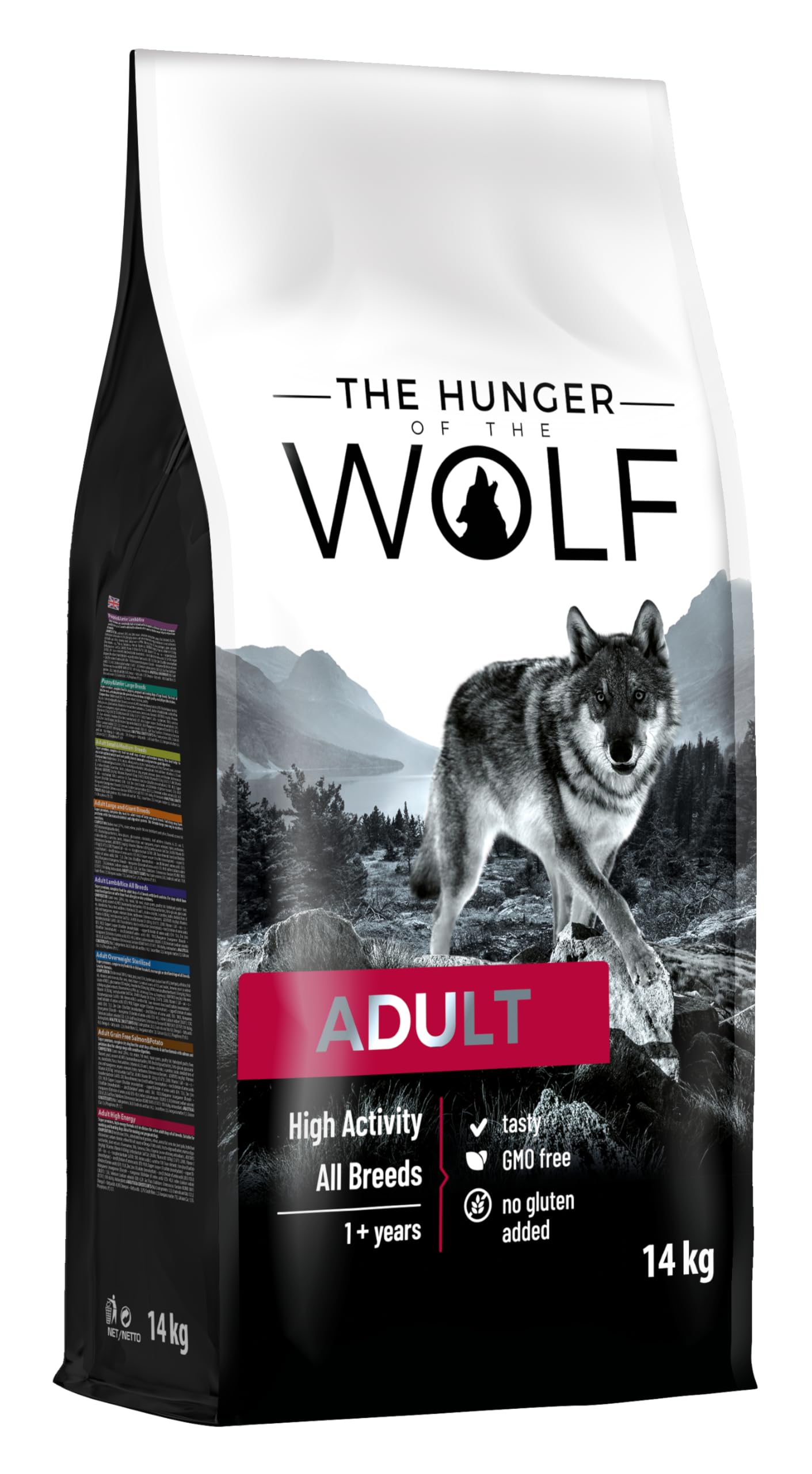 The Hunger of the Wolf Hundefutter für ausgewachsene Hunde großer und sehr großer Rassen, Trockenfutter mit Huhn gut für die Gelenkgesundheit - 14 kg