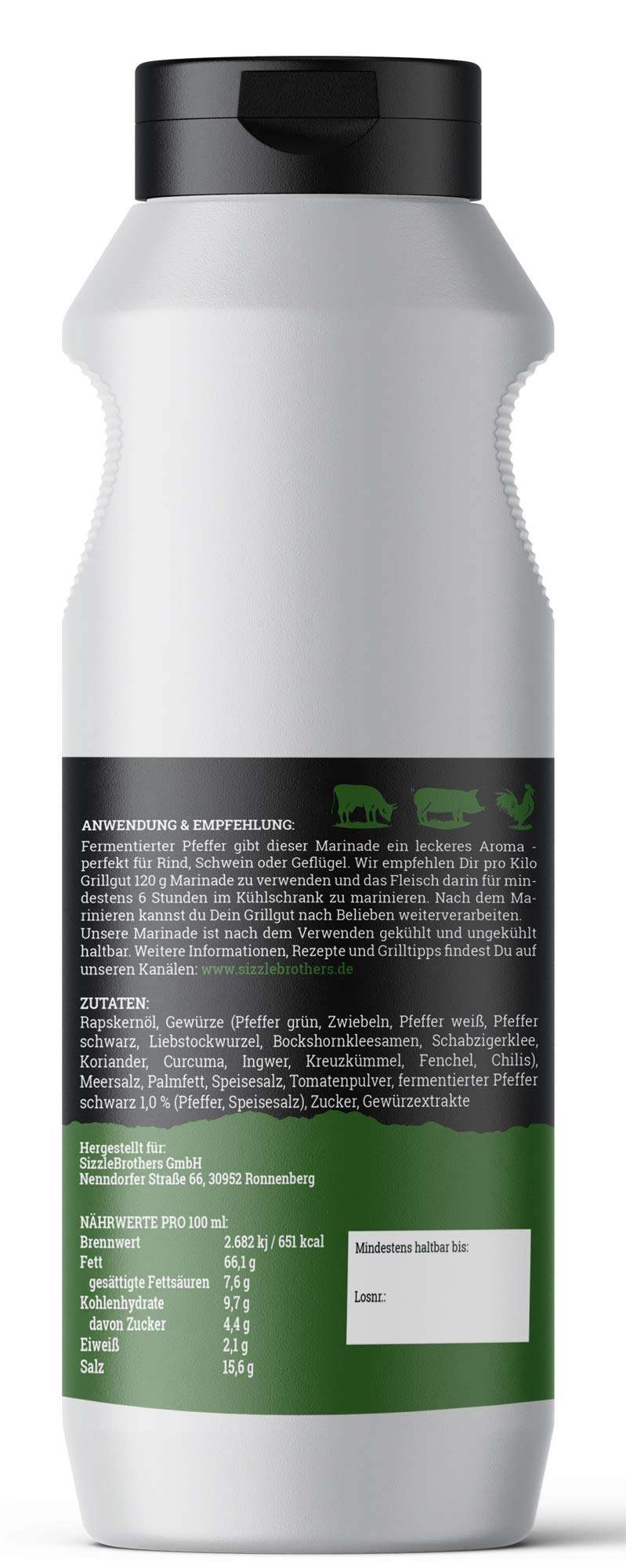 Grillmarinade der SizzleBrothers | 500ml #PremiumTrüffel | Flüssige Marinade für saftigeres & zarteres Fleisch im Vergleich zum BBQ Rub | Für Grillfleisch wie Steaks, Hähnchen, Pulled Pork & co.
