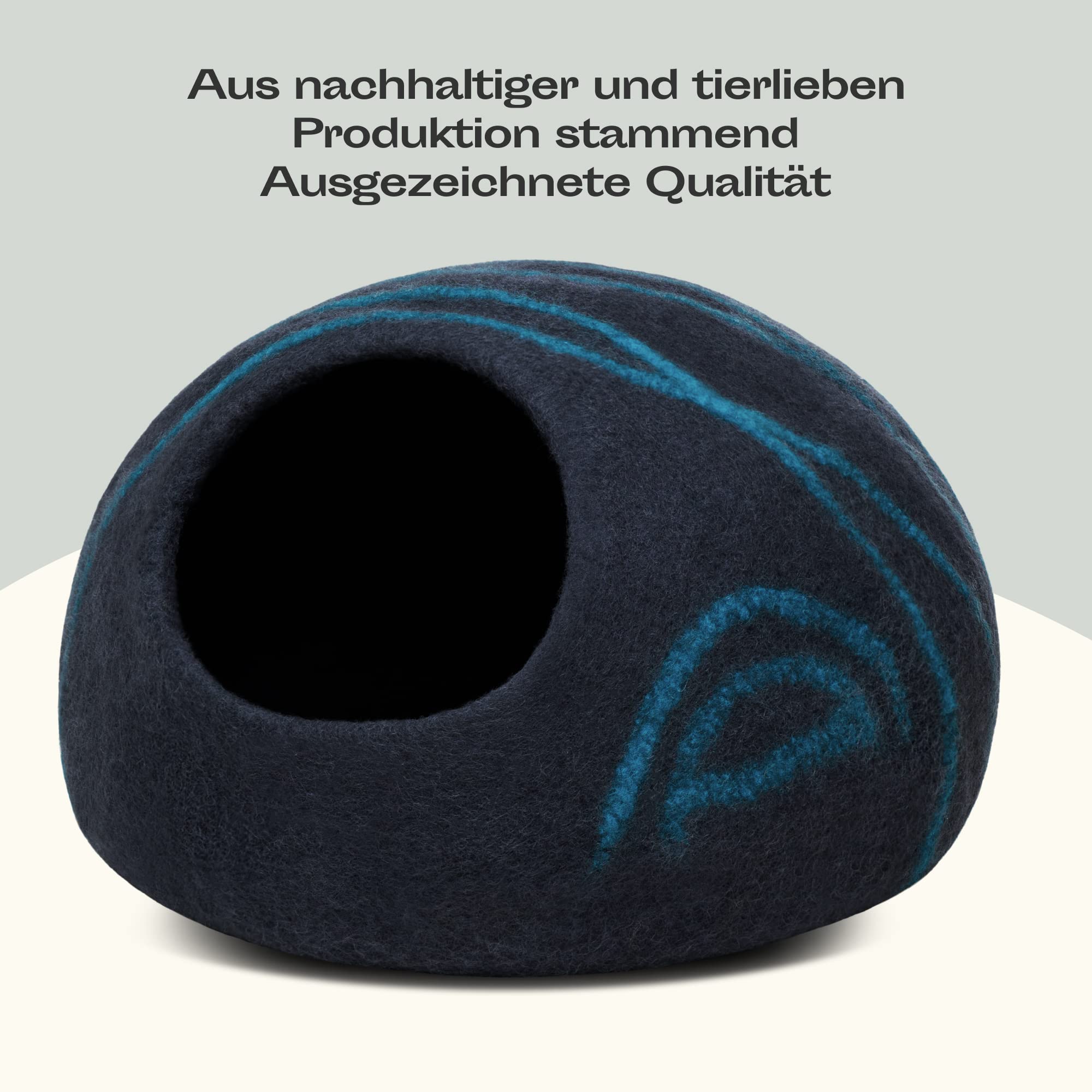 MEOWFIA Katzenbett aus Merinowolle – Handgefilztes, Umweltfreundliches Katzenbett für Katzen & Kätzchen – Weiches Schlafbett, Warm im Winter & Kühl im Sommer, Stilvolles Design