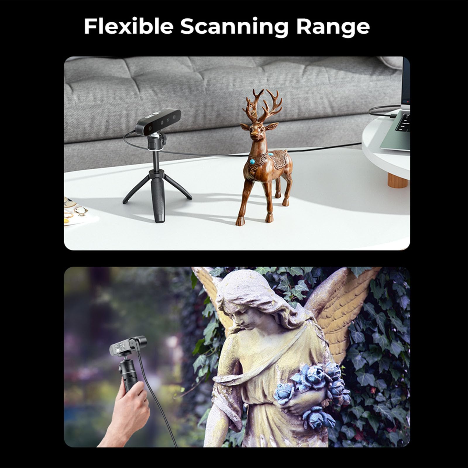 Creality 3D Scanner CR-Scan Ferret Pro for 3D Printing, Upgrade Handheld Scanner with Wireless Scanning Anti-Shake Tracking, Fast Full-Color Scan, 0.1mm Accuracy for iOS/Android Phone PC Win 10/11
