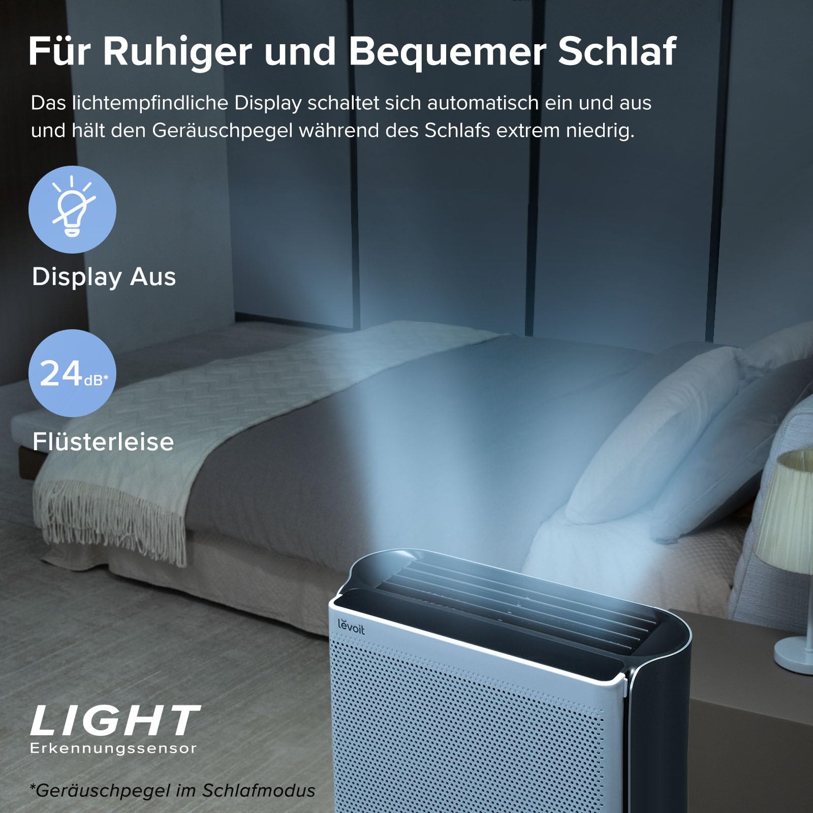 Levoit Luftreiniger mit HEPA Luftfilter gegen 99,97 Prozent Schimmel Staub Pollen Tierhaare, Luftqualitäts-Feedback und Auto-Modus, CADR 240m³/h für Raucherzimmer, bis zu 50m², Weiß
