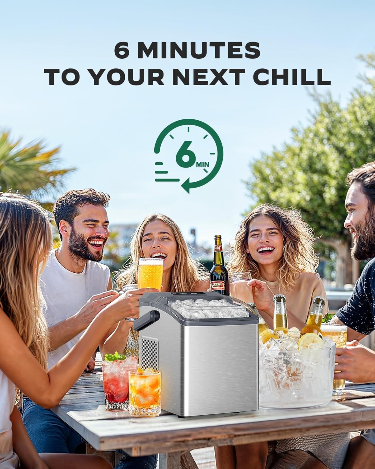 Nugget Ice Maker Countertop, Silonn Chewable Pellet Ice Machine with Self-Cleanin Function, 36lbs/24H Portable Ice Makers for Home Kitchen Officce, Black