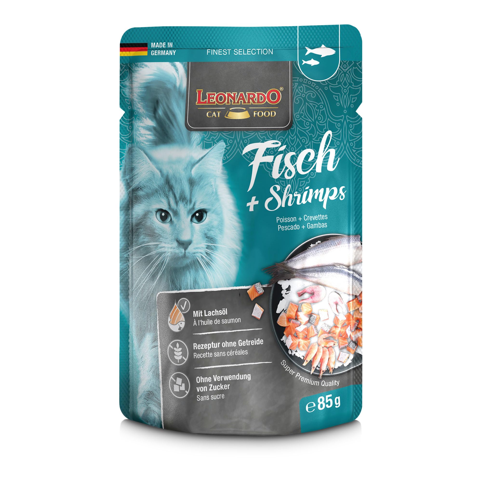 LEONARDO Frischebeutel [16x85g Kaninchen + Cranberries] | Getreidefreies Nassfutter für Katzen | Feuchtfutter Alleinfutter im Einzelportionsbeutel