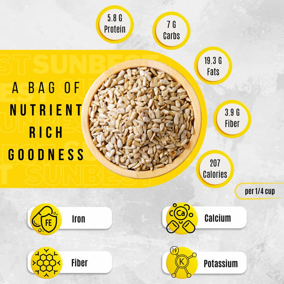 Sunbest Natural Raw Sunflower Seeds, 5 lbs – Unsalted & No Shell – Bulk Sunflower Seed Kernels to Eat – For Snacking, Baking & Topping – Road Trip, After School Snack for Kids & Adults – Kosher (80 oz)