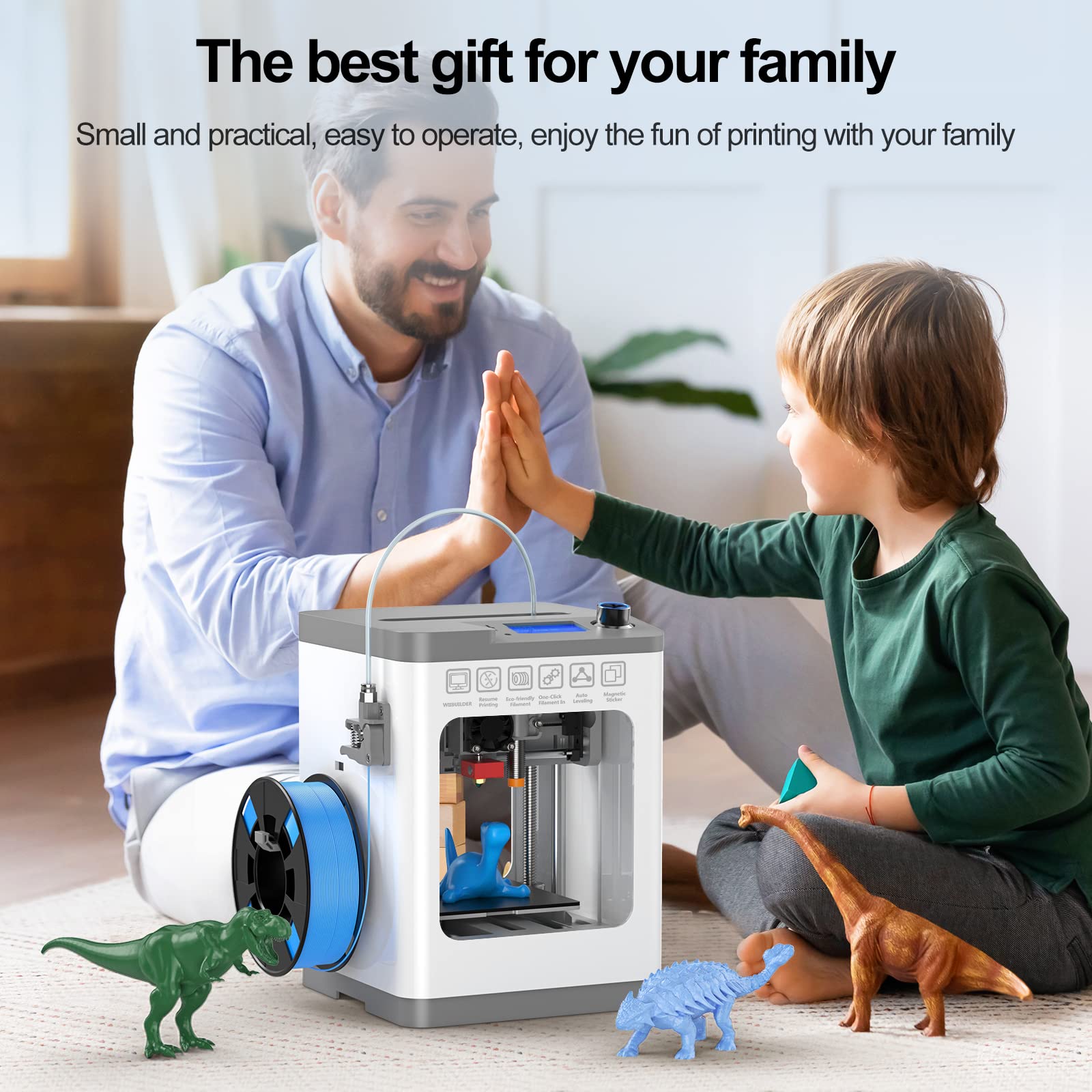 Entina Tina2C 3D Printer for Kids & Beginners, Fully Assembled Starter Mini 3D Printer, Start in 8 Mins, App & WiFi Control, Auto Leveling, 3000+ Model Library, 20+ Creative DIY Modules for STEM, Home