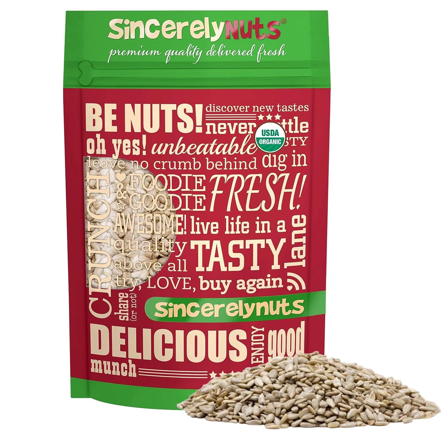 Sincerely Nuts Sunflower Seed Kernels Raw (No Shell) (5lb bag) | Delicious Antioxidant Rich Snack | Source of Protein, Fiber, Essential Vitamins & Minerals | Vegan and Gluten Free
