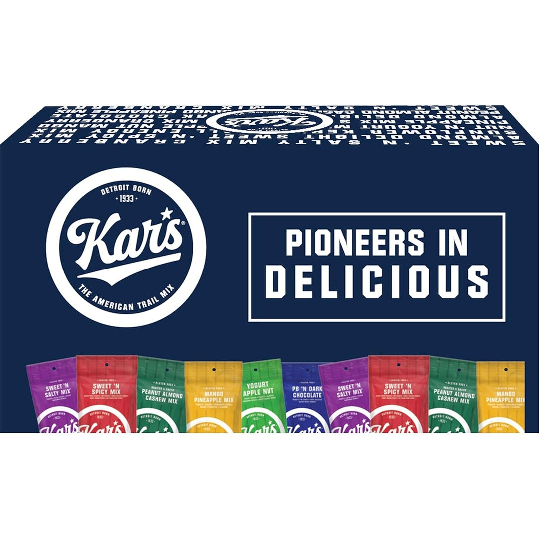Kar’s Nuts Variety Pack Trail Mix Snacks -Yogurt Apple Nut, Mango Pineapple Mix, Sweet ‘N Spicy – Grab & Go Bags, Individual Snack Packs (Pack of 24), Gluten-Free Trail Mix Snack
