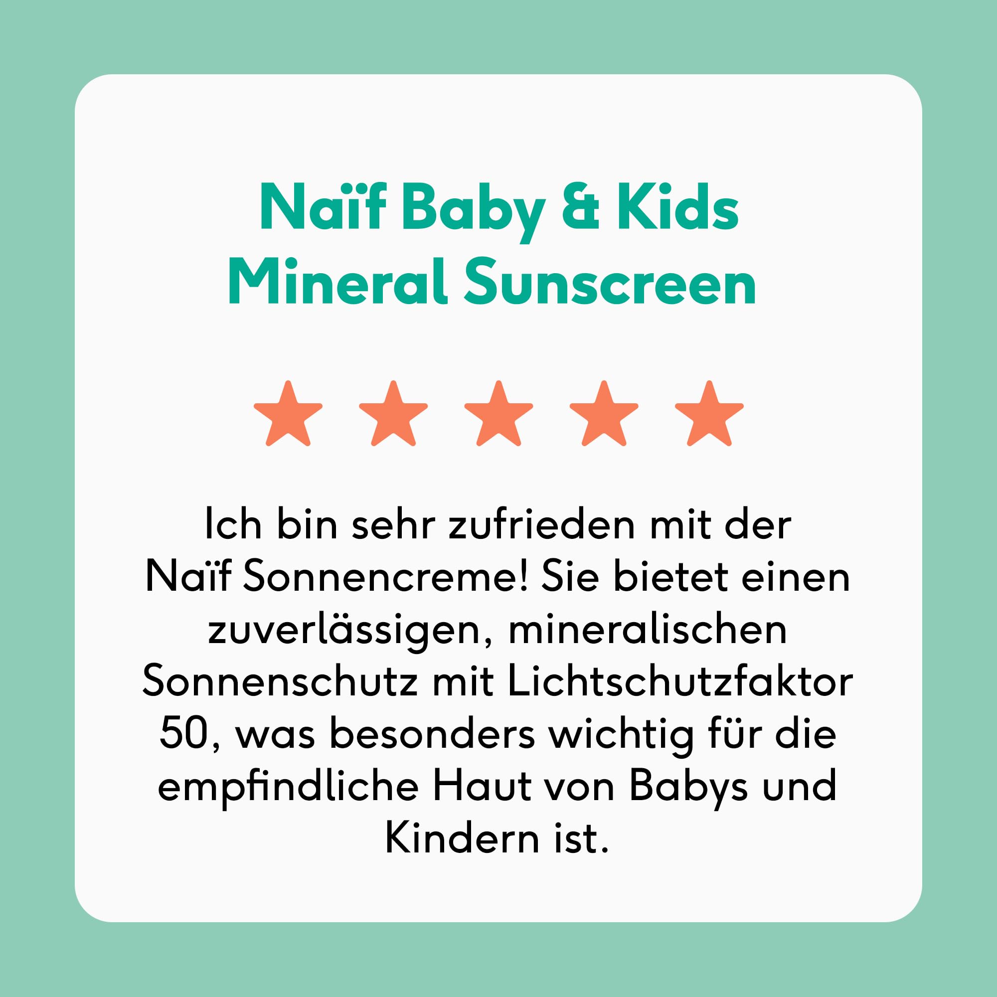 Naïf - Sonnencreme auf mineralischer Basis - für Baby & Kind - LSF 50-0% Parfüm - Creme ohne Octocrylene - UVA und UVB Schutz - Wasserresistent - Dermatologisch Getestet - Ohne Mikroplastik - 30ml