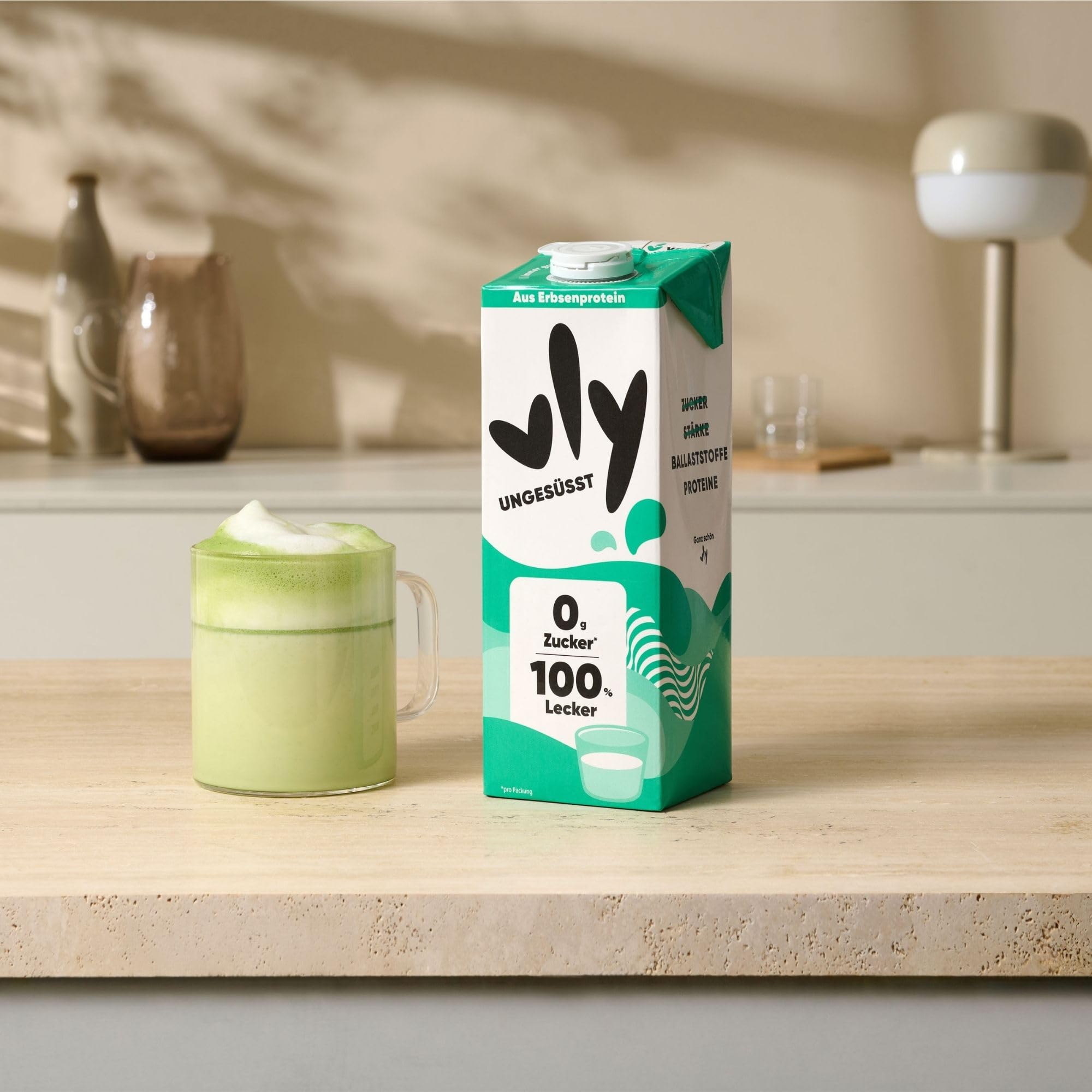 vly BARISTA - Die vegane Milchalternative aus Erbsenprotein | Cremiger Schaum | Reich an Ballaststoffen, Calcium, Vitaminen & Protein | Laktosefrei, Glutenfrei, Zuckerarm, Pflanzlich - 16x1L