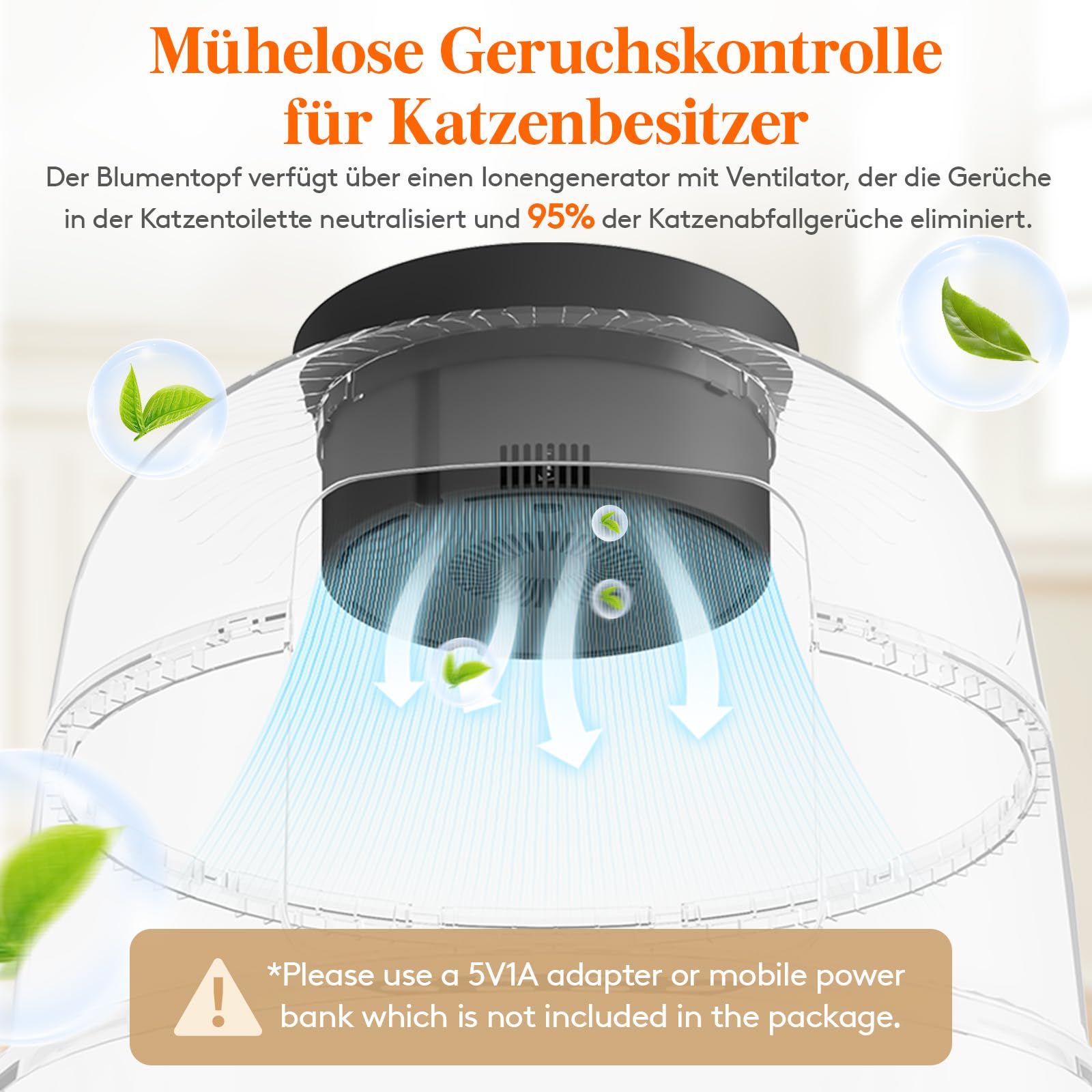 Lifewit Katzenklo Blumentopf mit Pflanze & Schaufel, Katzenklo Versteckt, Katzentoilette XXL mit Geruchskontrolle & Kohlefilter, Wohnzimmer, Schlafzimmer, Ecke, Weiß