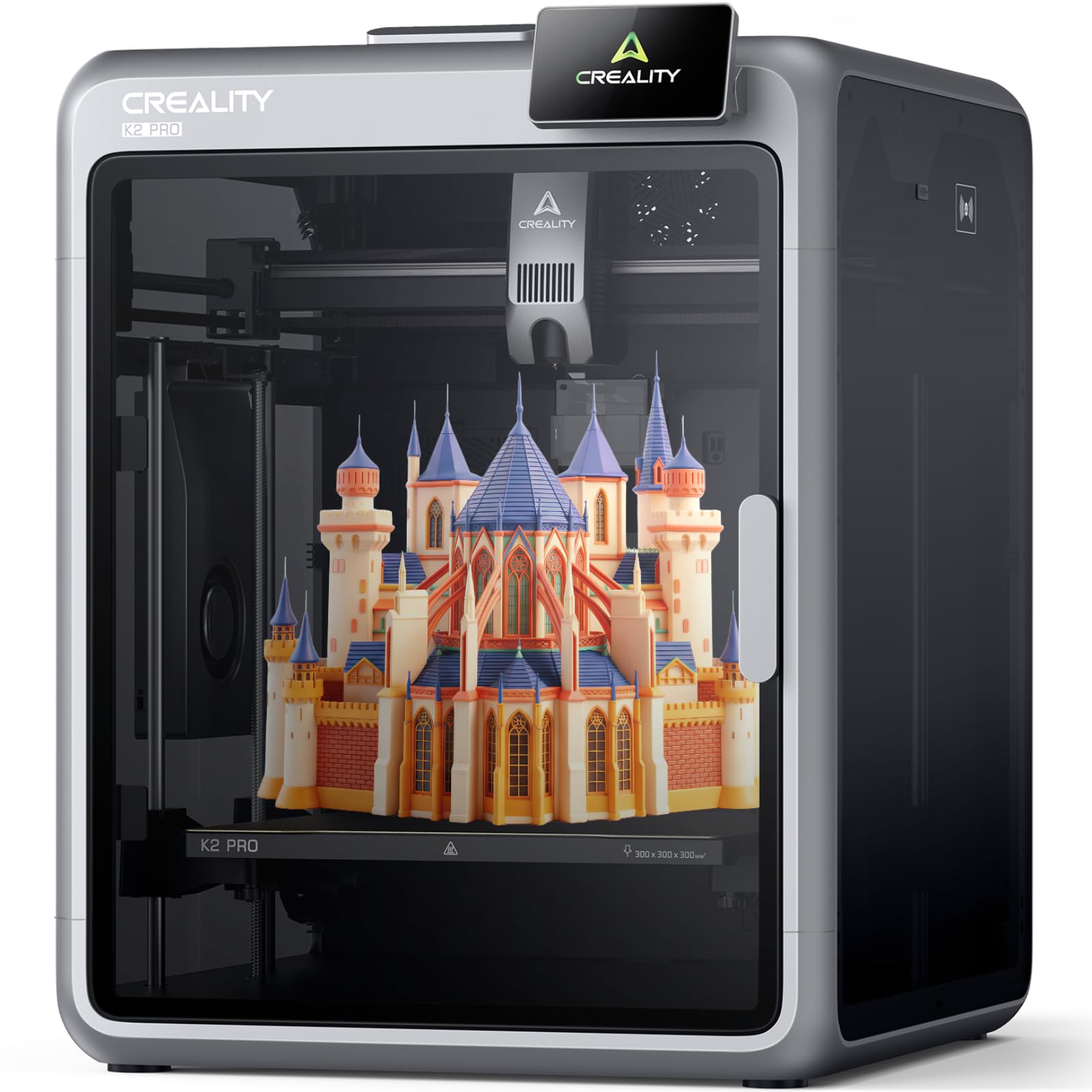 Creality K2 Pro Combo (A) 3D Printer, Multicolor Color Printing with CFS, 600mm/s High-Speed, Dual AI Camera, Active Chamber Heating, Auto Leveling, Large Build Volume 300×300×300mm