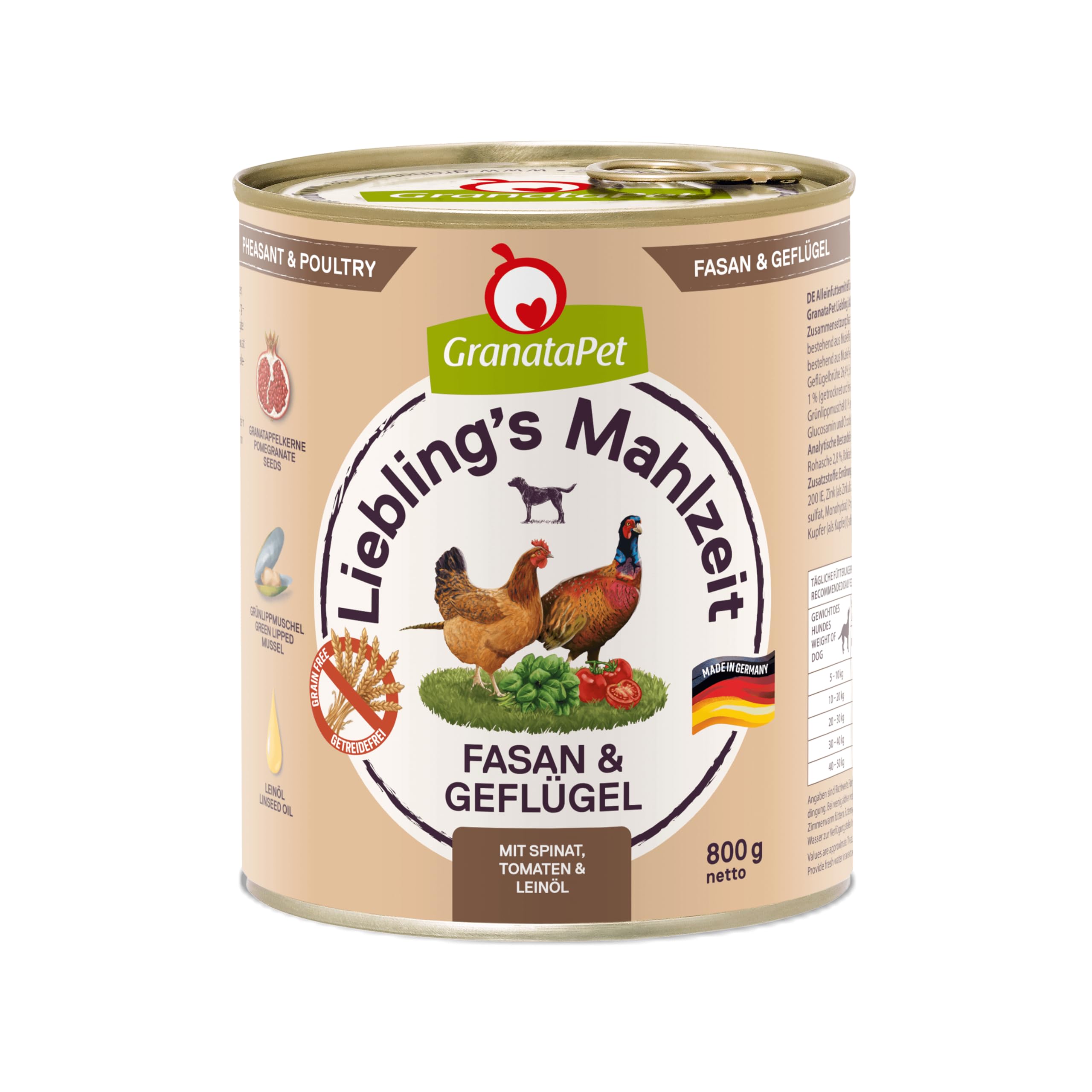 GranataPet Liebling's Mahlzeit Multipack 2, Nassfutter für Hunde im Probierpaket, Alleinfuttermittel ohne Getreide, Hundefutter mit hohem Fleischanteil & hochwertigen Ölen, 6 x 800 g