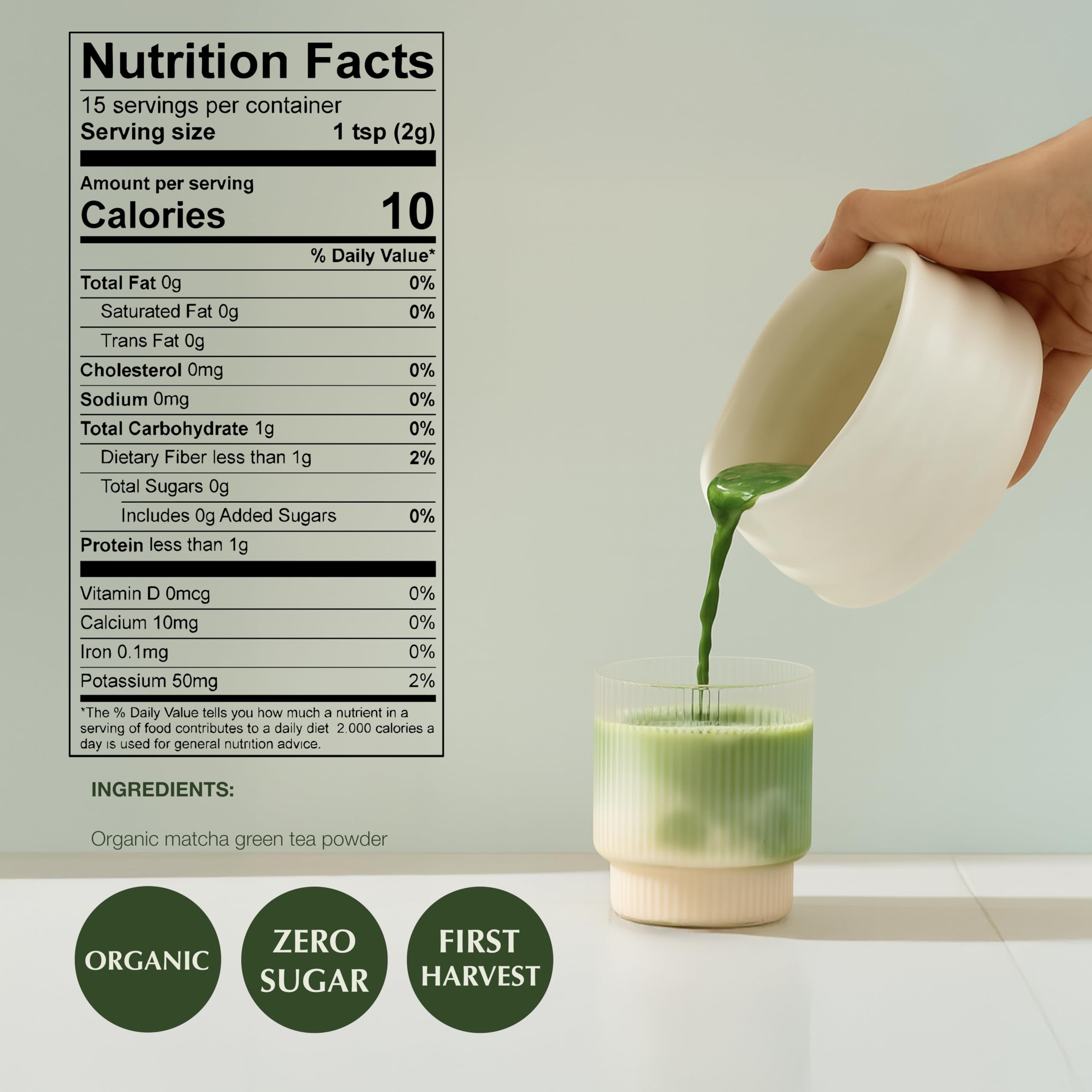 Encha Ceremonial Grade Matcha Powder - Organic First Harvest Japanese Matcha Green Tea, Matcha Tea From Uji, Japan (60g/2.12oz)