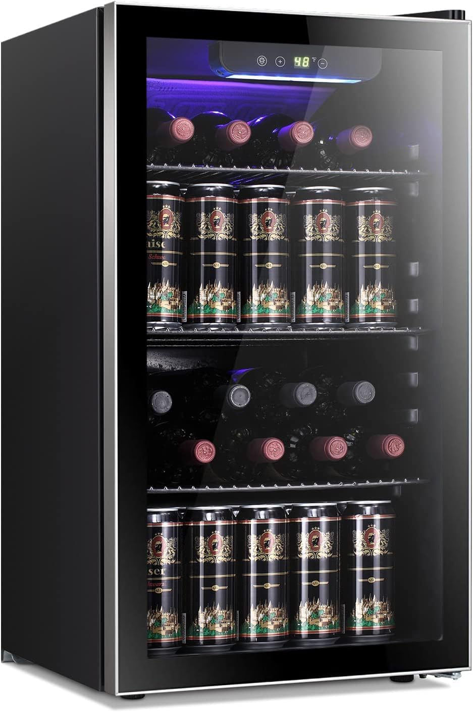 Antarctic Star Wine Cooler, Beverage Refrigerator, 16 Bottle Freestanding Quiet Wine Cellar Front Glass Door for Home and Bar, Digital Temp Control, 1.71 Cu.Ft.