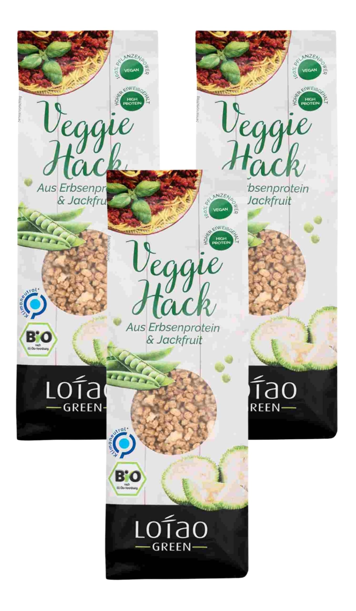 Lotao Veggie Hack – Bio, Vegan, Proteinreich – 1000g Hack auf Erbsenprotein-Basis mit Jackfruit – Perfekt für Bolognese, Burger, Braten & vieles mehr
