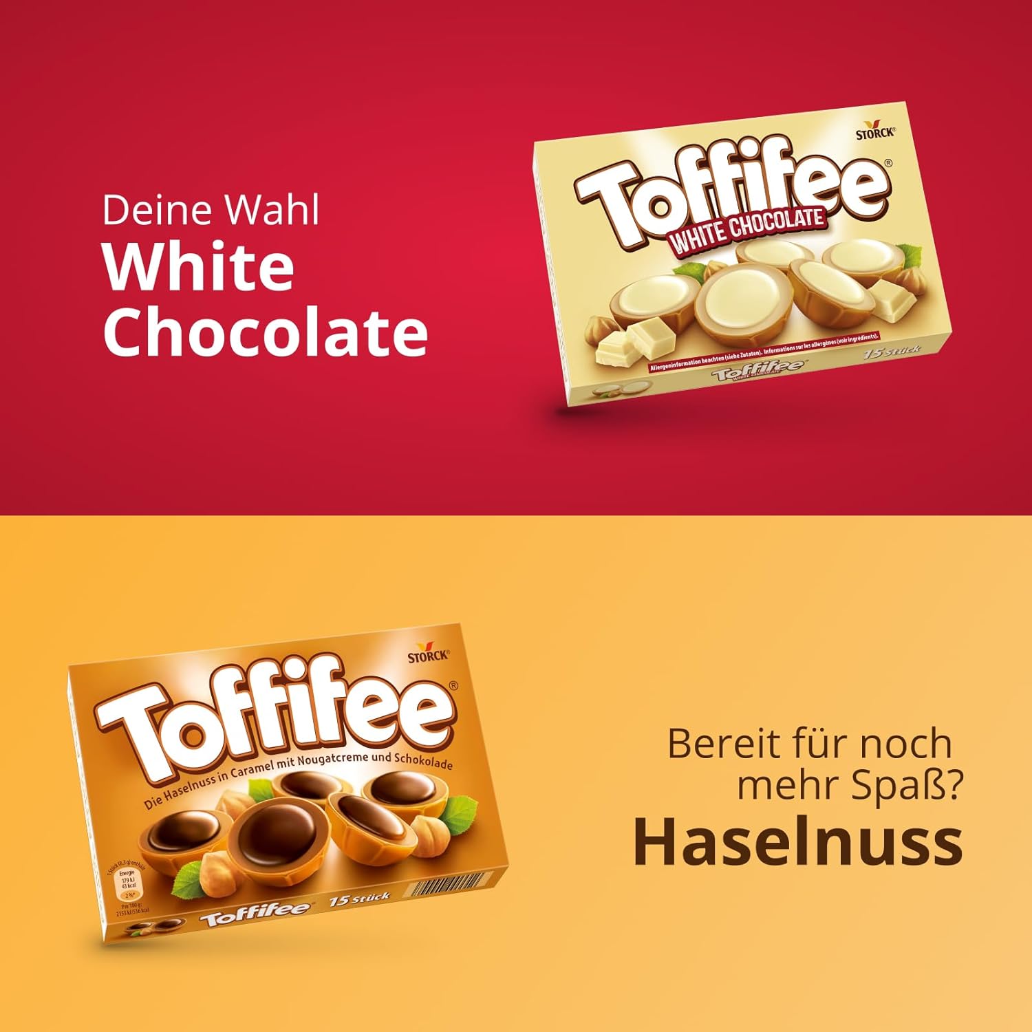 Toffifee White Chocolate – 1 x 125 g – Haselnuss in Karamell mit heller Creme und weißer Schokolade – ideal zum gemeinsamen Naschen und Teilen