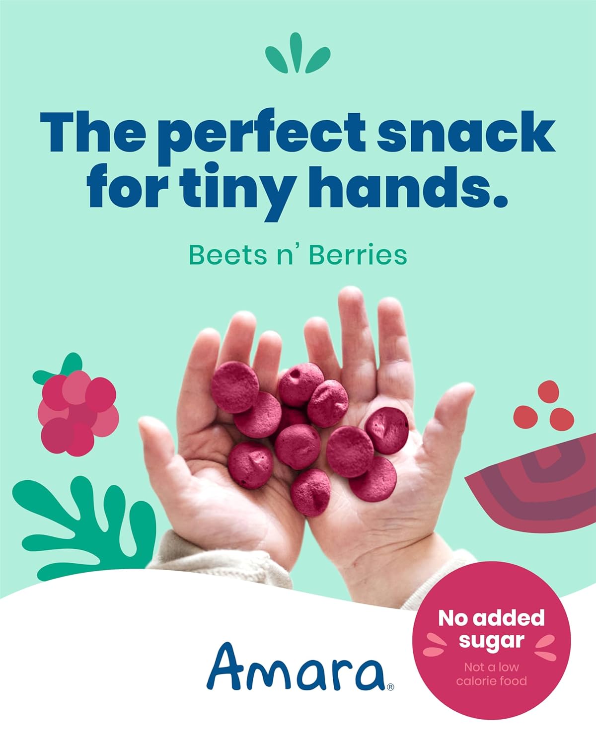 Amara Smoothie Melts - Mixed Red Berries - Baby Snacks Made With Fruits and Vegetables - Healthy Toddler Snacks For Your Kids Lunch Box - Organic Plant Based Yogurt Melts - 6 Resealable Bags
