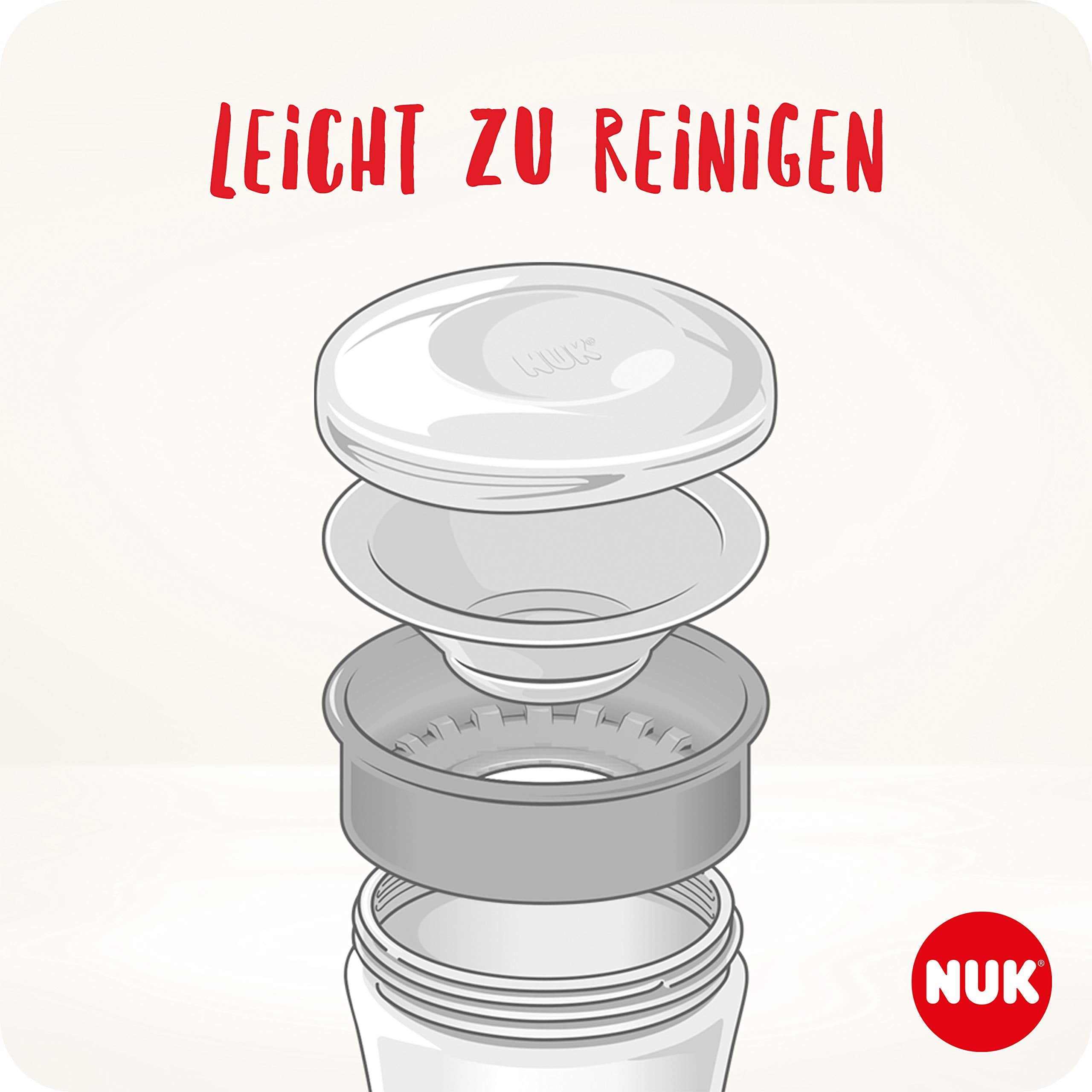 NUK Magic Cup Trinklernbecher | 8+ Monate | 230 ml | auslaufsicherer 360°-Trinkrand | BPA-frei | blauer Igel