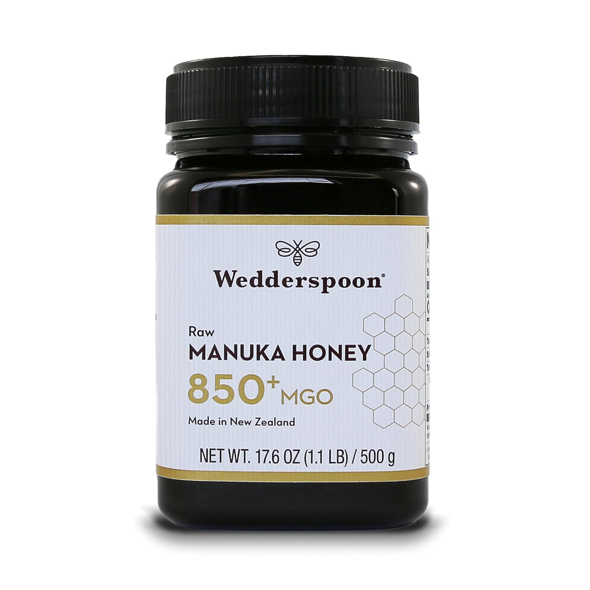 Wedderspoon Raw Premium Manuka Honey, 150+ MGO, 17.6 Oz, Unpasteurized, Genuine New Zealand Honey, Traceable from Our Hives to Your Home