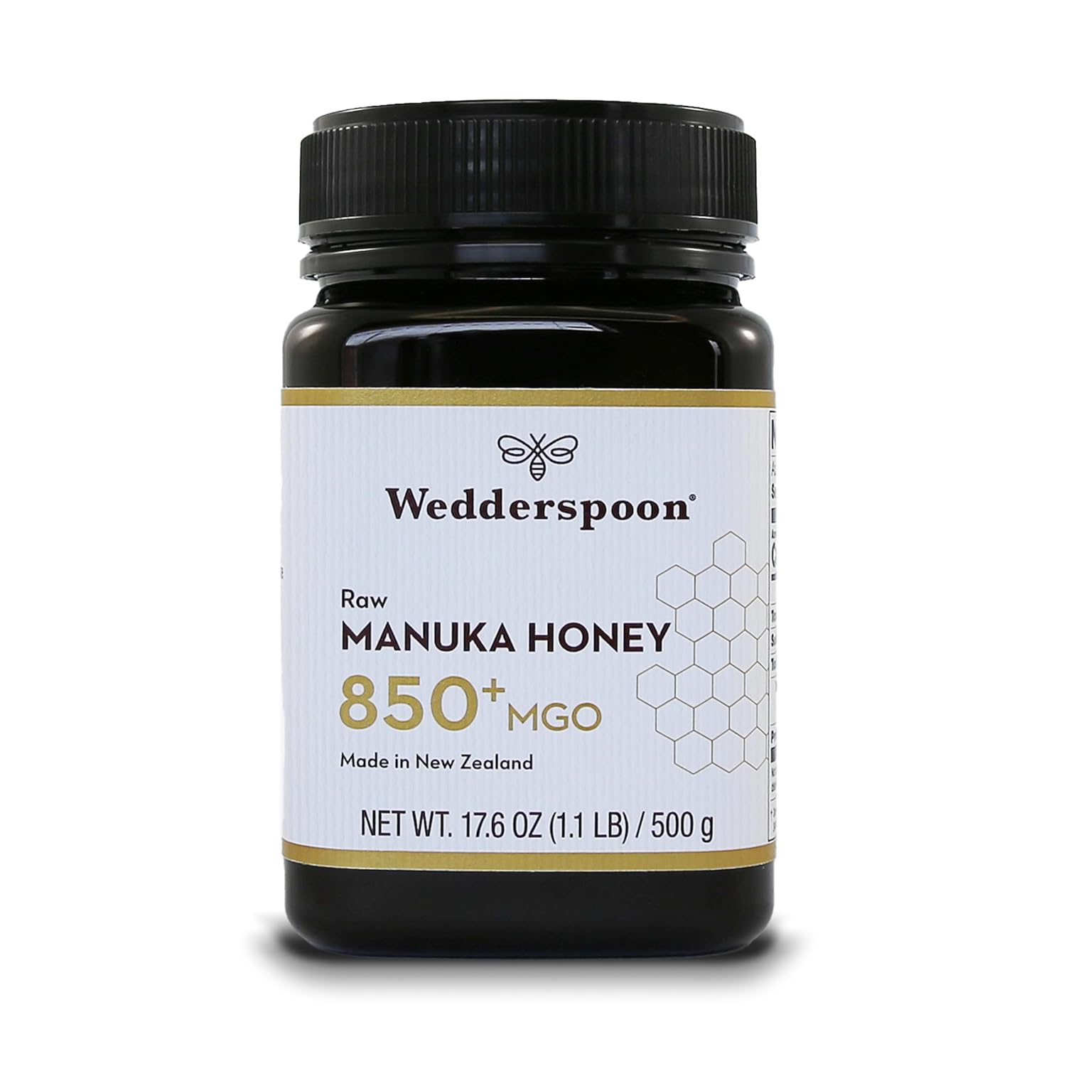 Wedderspoon Raw Premium Manuka Honey, 150+ MGO, 17.6 Oz, Unpasteurized, Genuine New Zealand Honey, Traceable from Our Hives to Your Home