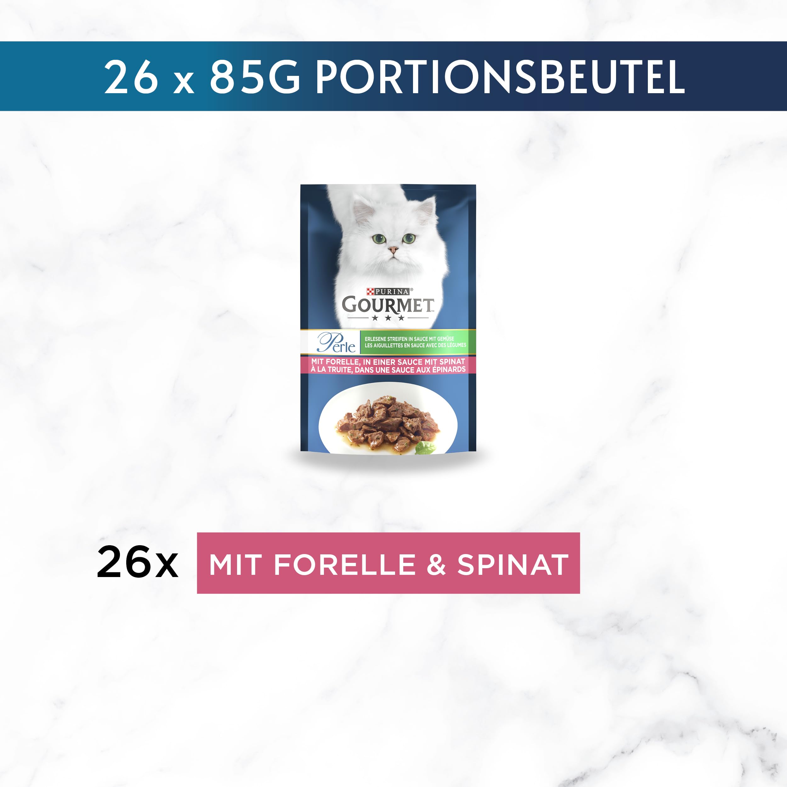 Gourmet Perle Erlesene Streifen Katzenfutter nass, Sorten-Mix, 60er Pack (60 x 85g)