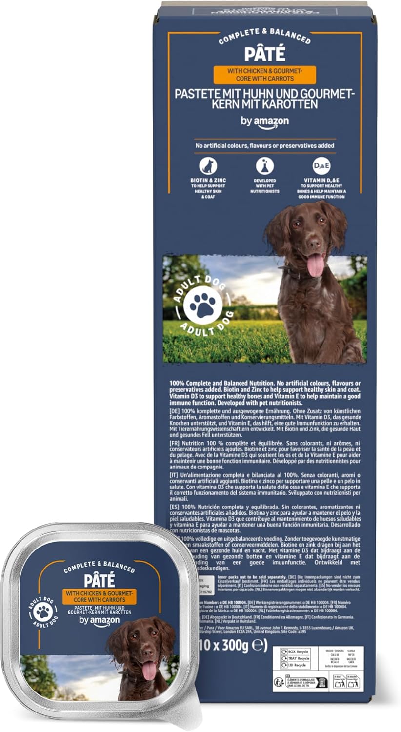 by Amazon Nassfutter für Hunde, Pastete Gemischt, 300g, 20er-Pack
