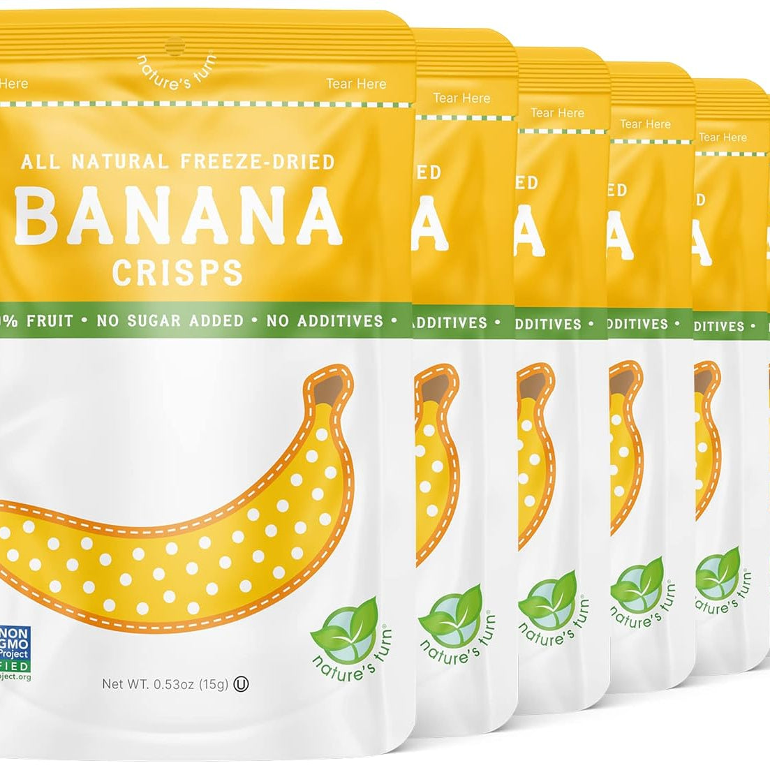 Nature’s Turn Freeze-Dried Strawberry Crisps – Healthy, Gluten-Free, Crispy & Delicious, Plant-Based Snack, Ideal for Cereal, Smoothies, School Lunches, & On-the-Go, Bags of 12 (0.53 oz Each)