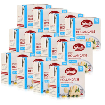 Lukull Sauce Lukull Hollandaise besonders cremige Sauce zu Spargel, Gemüse, Fleisch und Fisch, 250 ml tafelfertige Sauce 12 Stück