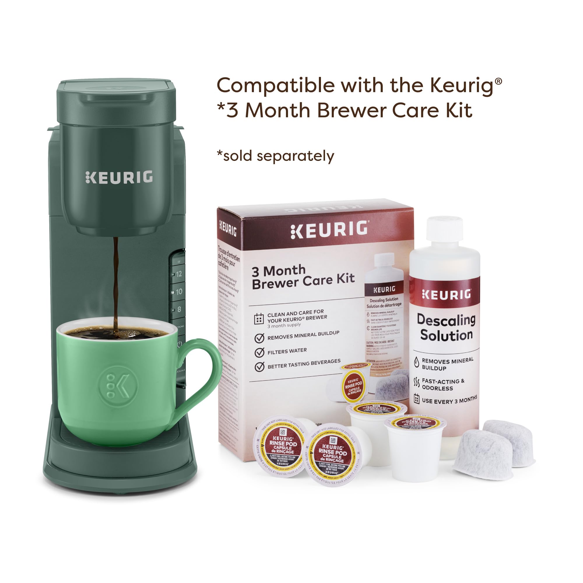 Keurig K-Express Single Serve K-Cup Pod Coffee Maker, 3 Brew Sizes, Strong Button Feature, 42oz Removable Reservoir, Warm Stone