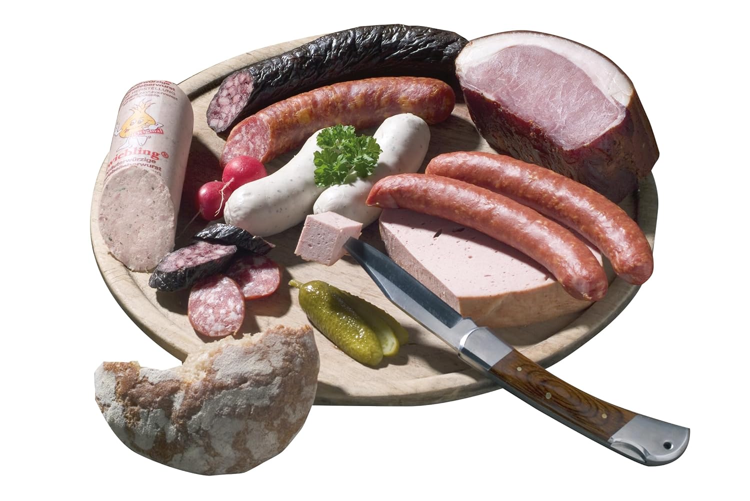 Landmetzgerei Schiessl Bayerisches Probier-Packerl 1 kg | Hausmacher Wurst, Leberkäse, Schinken, Salami | Glutenfrei & laktosefrei | Spitzenqualität aus eigener Schlachtung als Geschenkset