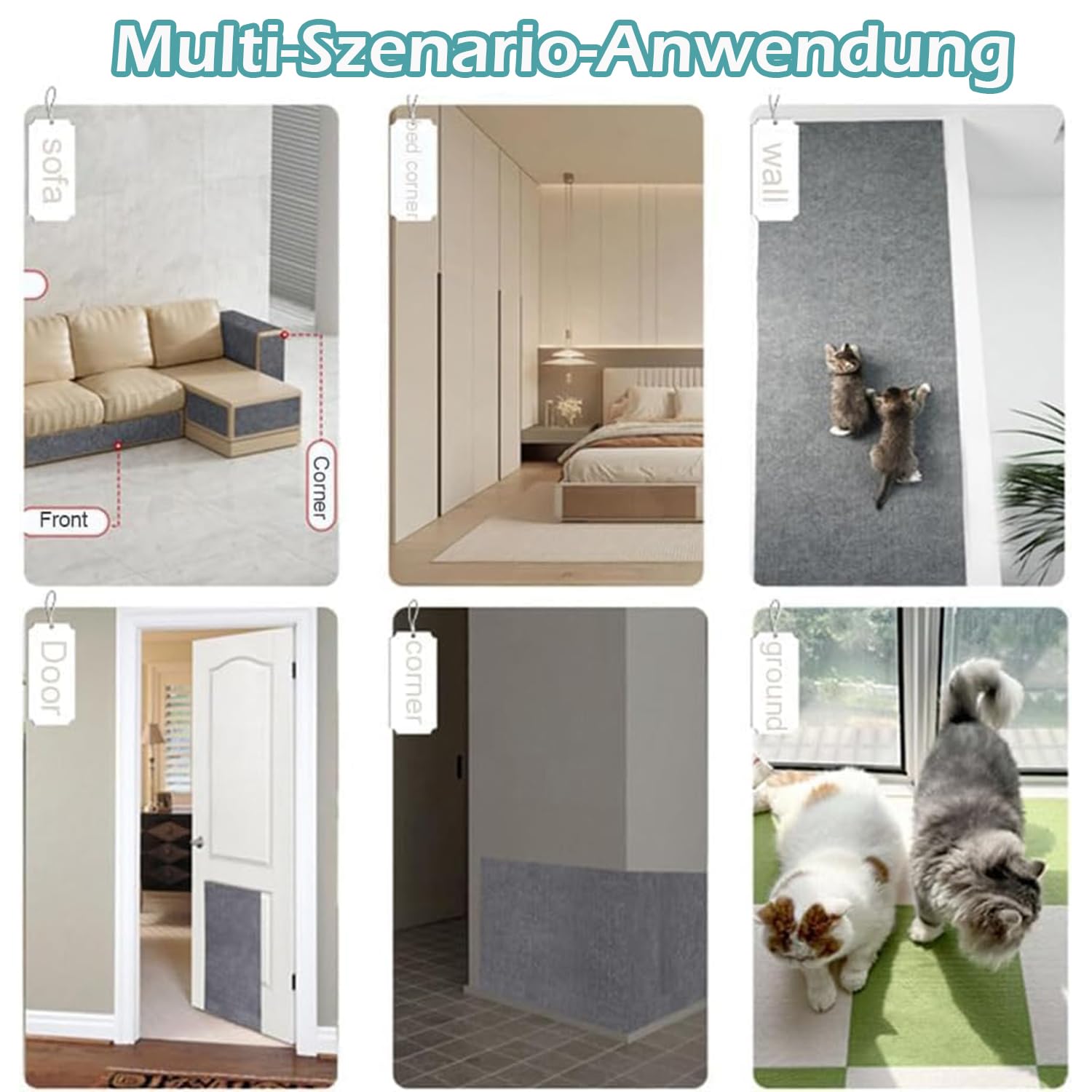 200cmx40cm Selbstklebend Kratzmatte, DIY Kratzbrett, Kratzschutz Sofa, Katzenkratzmatte, AntiKratz Tape für Katzenständer, Holzgriff, Katzenturm