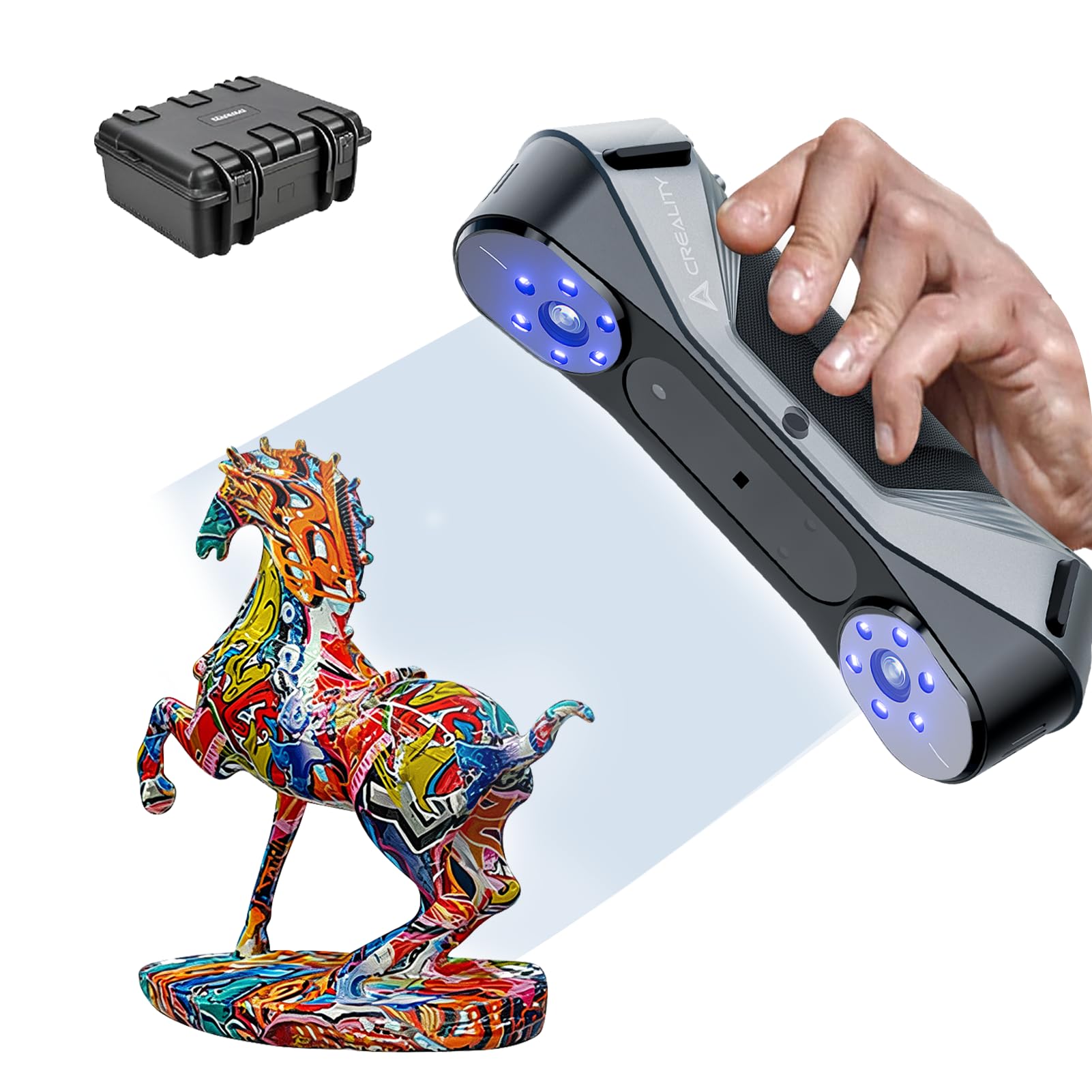 3D Scanner Creality Ferret Pro 0.1mm Accuracy Handheld Scanner with Wireless Scanning Anti-Shake Tracking Fast Full-Color Scan for iOS/Android Phone PC Win 10/11
