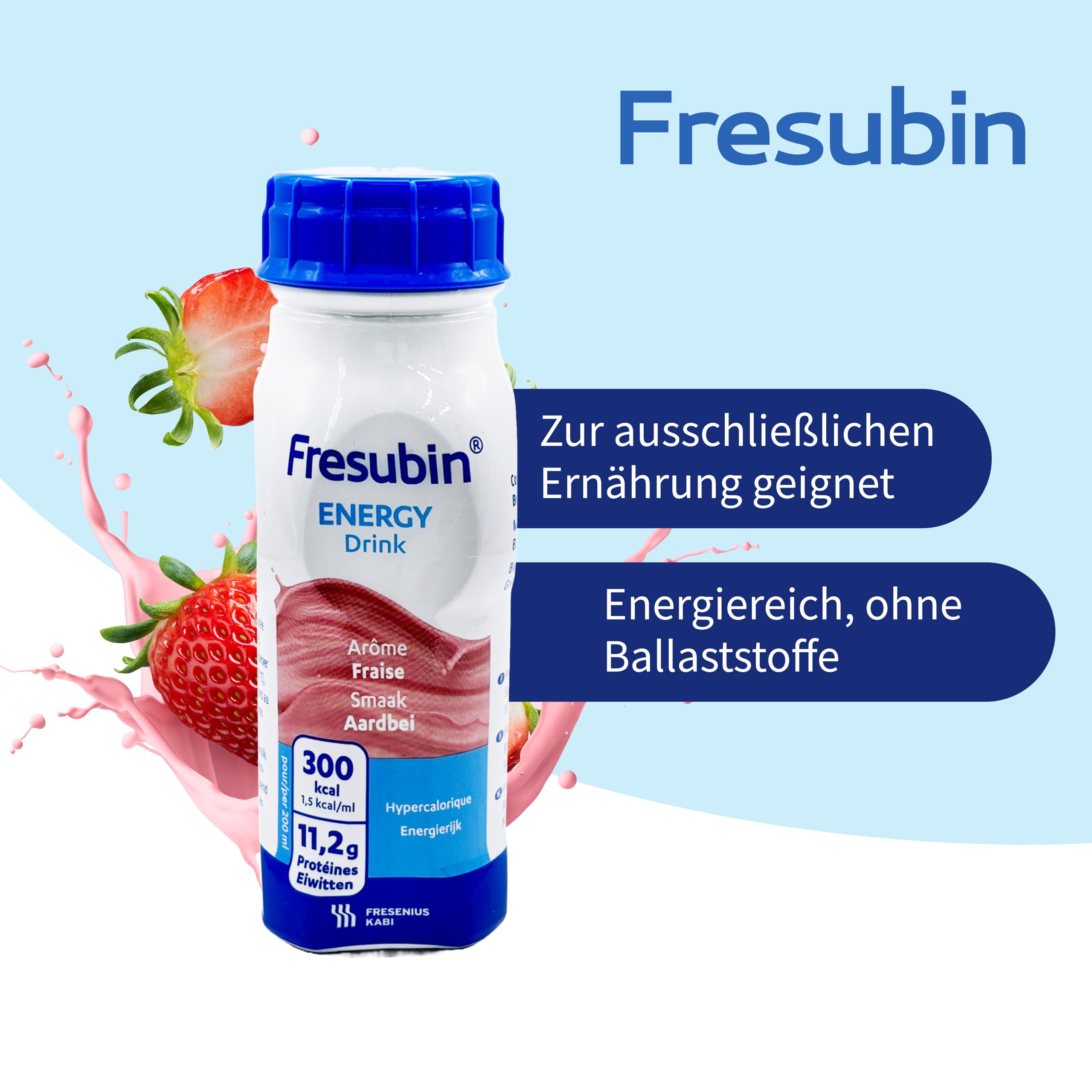 Fresubin Energy Drink - Mischkarton Hochkalorische Trinknahrung von Fresenius Kabi in 6 Geschmacksrichtungen, 300 kcal pro Flasche (200 ml (24er Pack), Mischkarton)