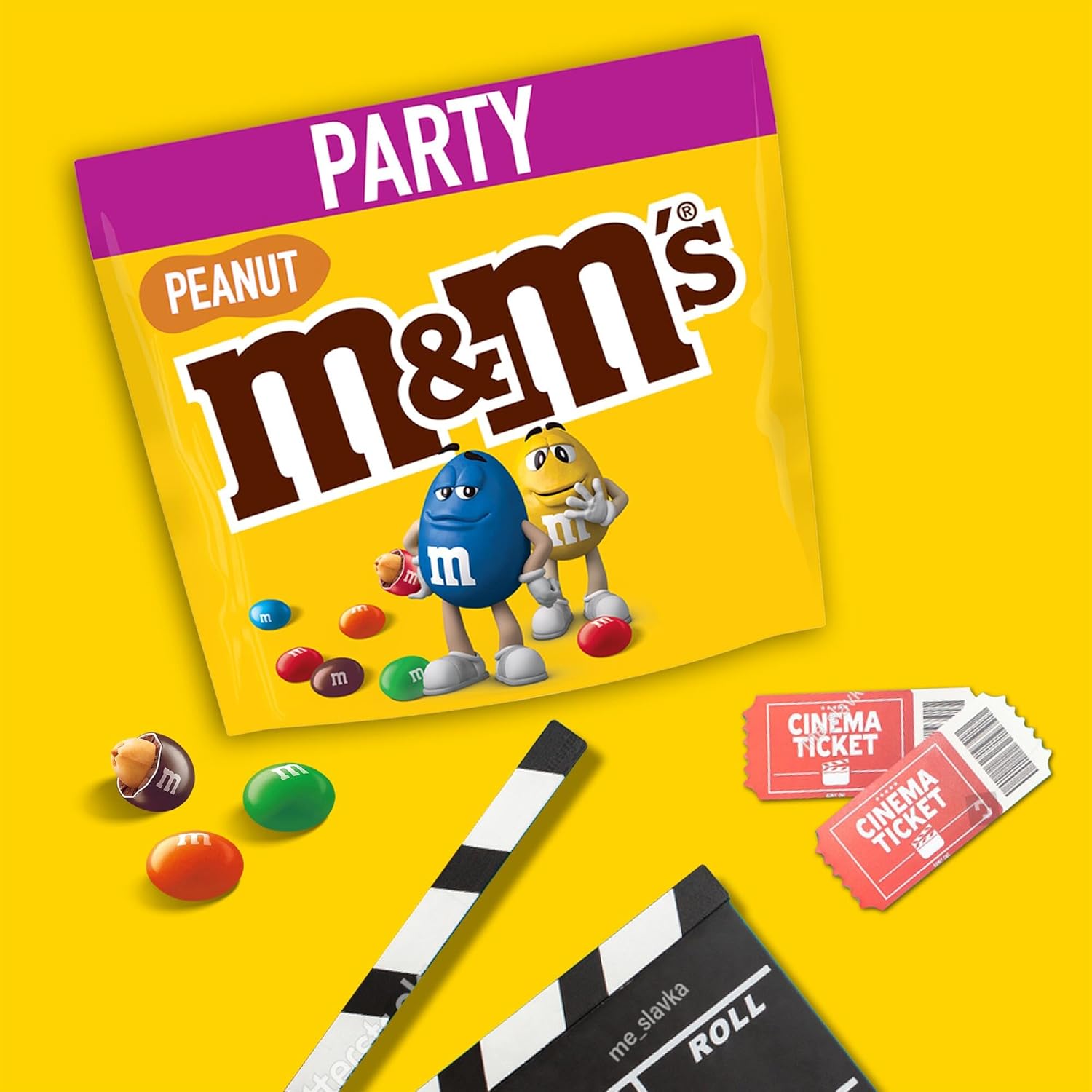 M&M’s Peanut Großpackung Schokolade, Knackige Schokolinsen mit bunter Zuckerhülle als Süßigkeiten, Party-Mix, 1 x 800 g, Für Weihnachten oder als Adventskalender Süßigkeiten