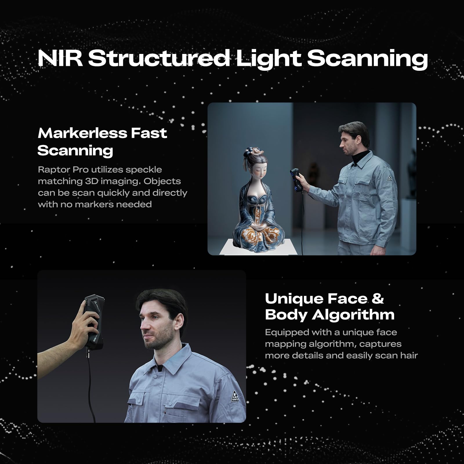 Creality CR-Scan Ferret Pro 3D Scanner for 3D Printing, Upgrade Wireless Handheld Scanner with WiFi 6 Bridge, Anti-Shake Tracking, 30FPS Fast Full Color Scan, 0.1mm Accuracy for iOS/Android & PC