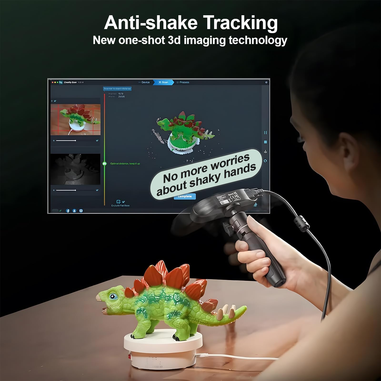 Creality CR-Scan Ferret Pro 3D Scanner for 3D Printing, Upgrade Wireless Handheld Scanner with WiFi 6 Bridge, Anti-Shake Tracking, 30FPS Fast Full Color Scan, 0.1mm Accuracy for iOS/Android & PC