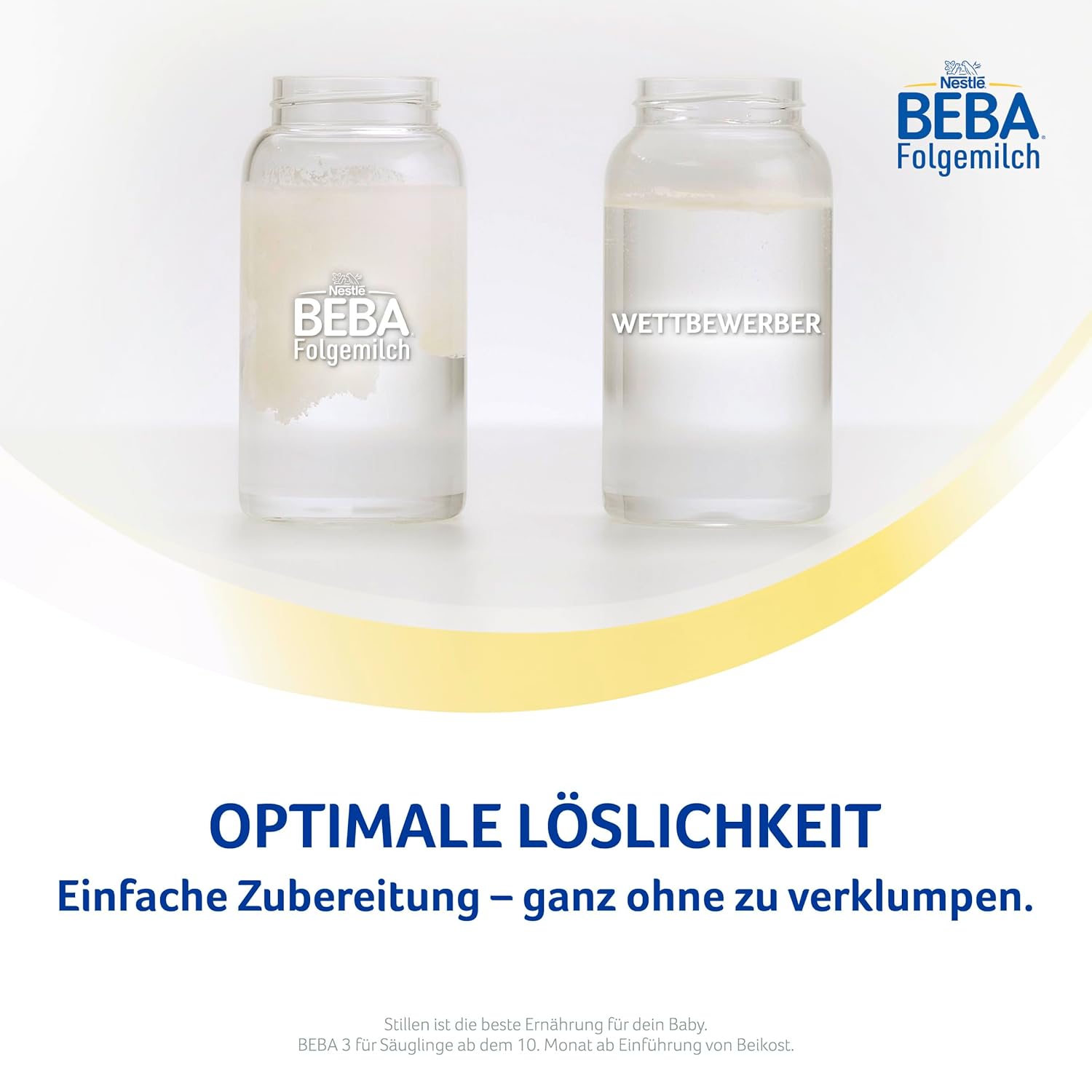 BEBA 3 - Folgemilch ab dem 10. Monat, Mit 5 HMO Komplex, Altersgerecht angepasster Proteingehalt, Nur Laktose, Ohne Palmöl, Ohne Fischöl, Babynahrung, Baby-Milchpulver, 3er Pack (3 x 800g)