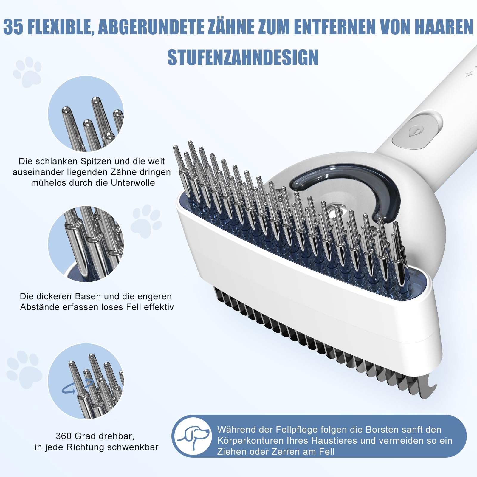 Katzenbürste mit Dampf & Auslöseknopf, Wiederaufladbar Dampfbürste von Katze Hunde, Spray Haustierhaar Bürste, Massage Steamer Kamm für Langhaar und Kurzhaar zum Entfernen Losem Fell und Schmutz