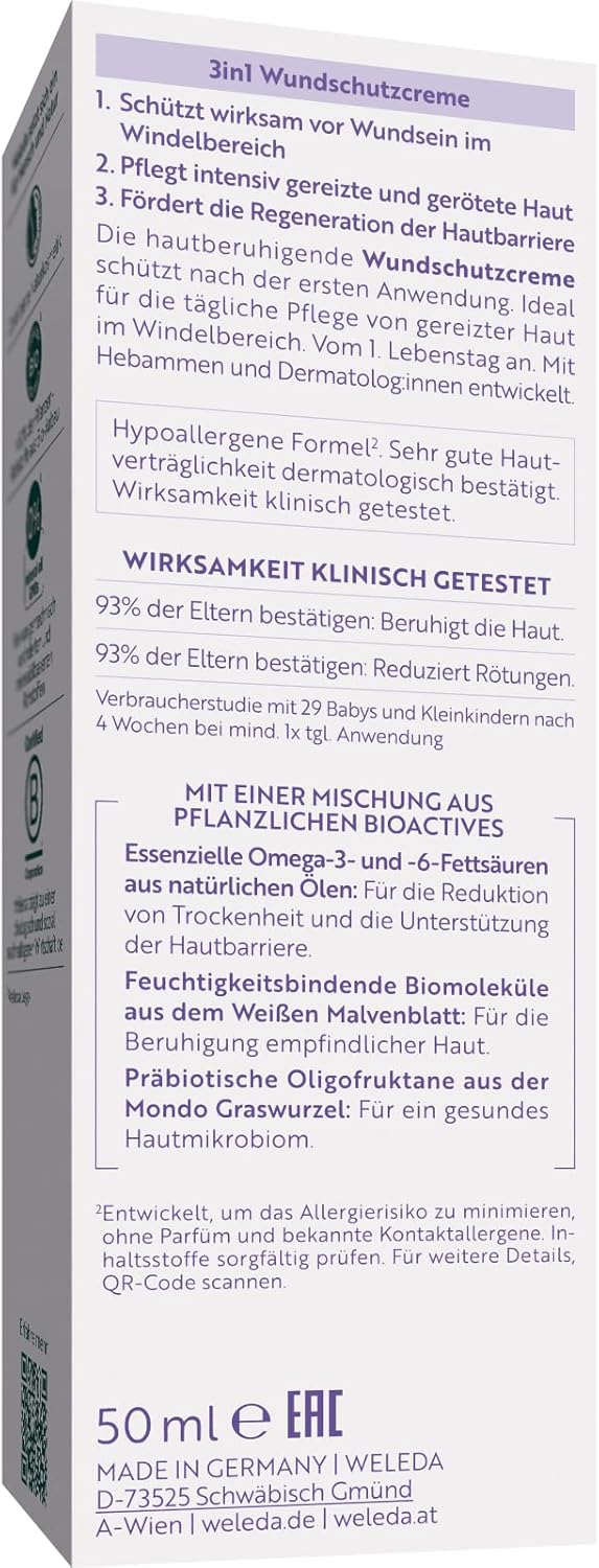 WELEDA Bio Baby Calendula Wundschutzcreme 75ml - Naturkosmetik Wundsalbe / Babycreme für den Schutz empfindlicher Baby Haut im Windelbereich. Hilft bei Rötungen, gereizter Haut und Wundsein